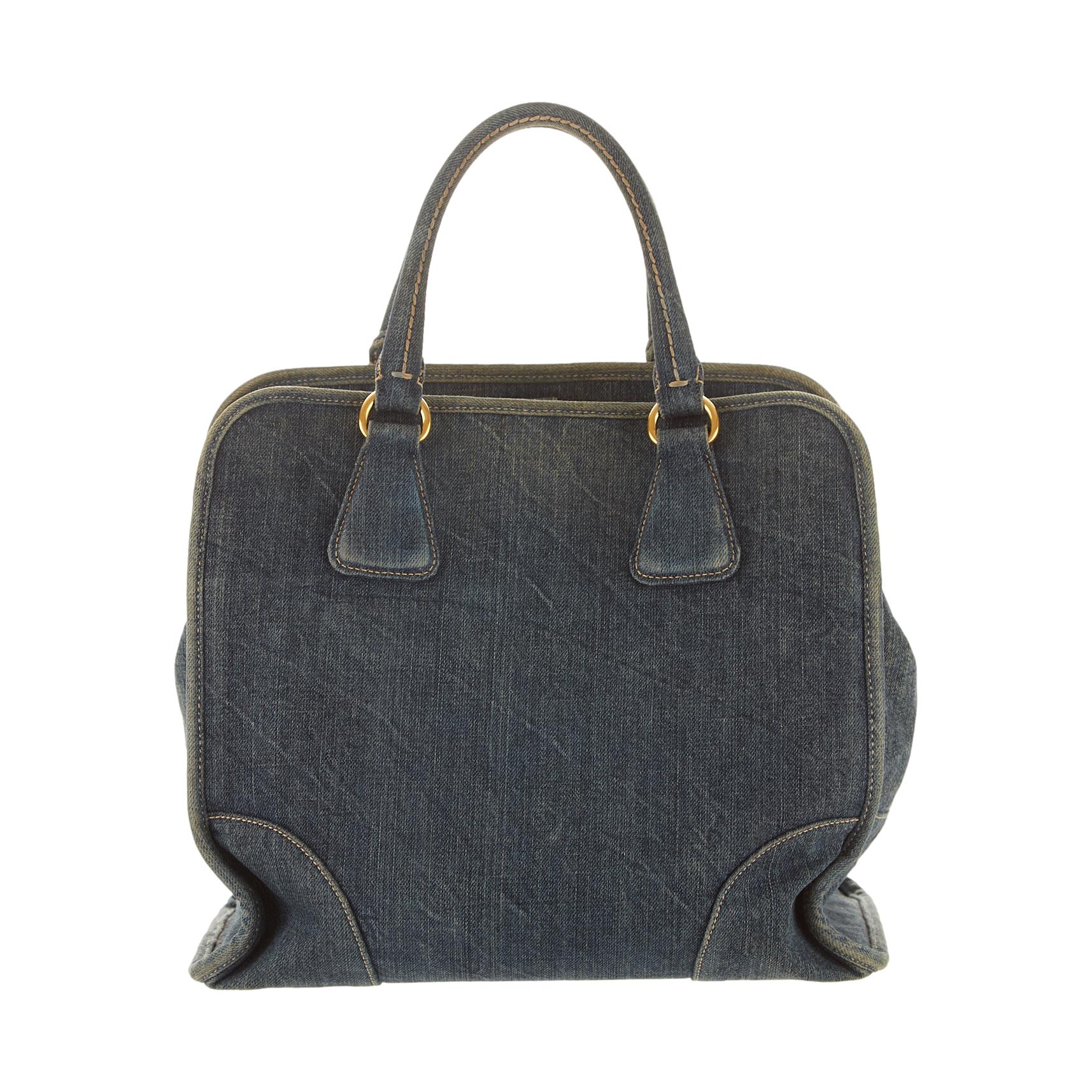 Prada Denim Top Handle Bag - Image 2