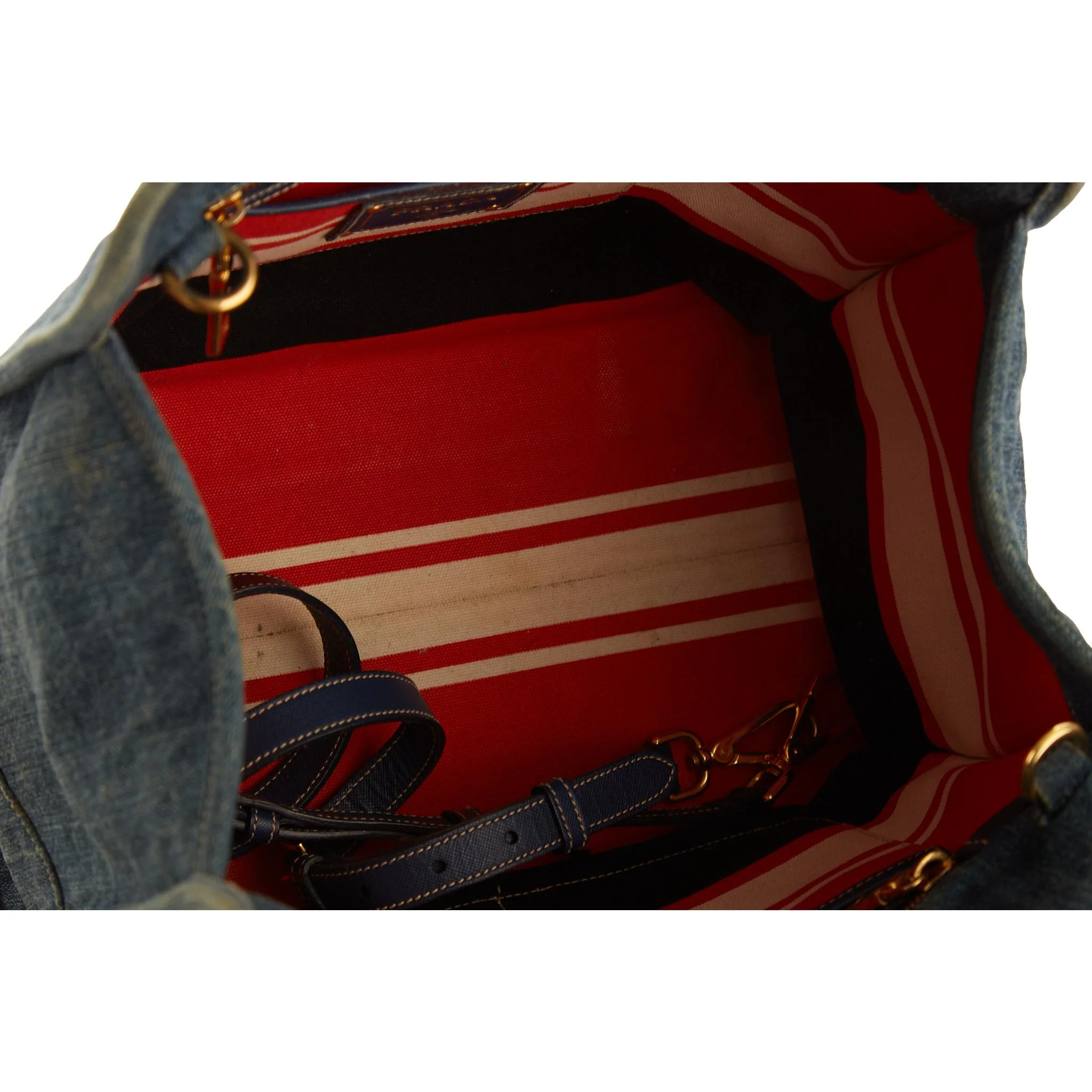 Prada Denim Top Handle Bag - Image 3