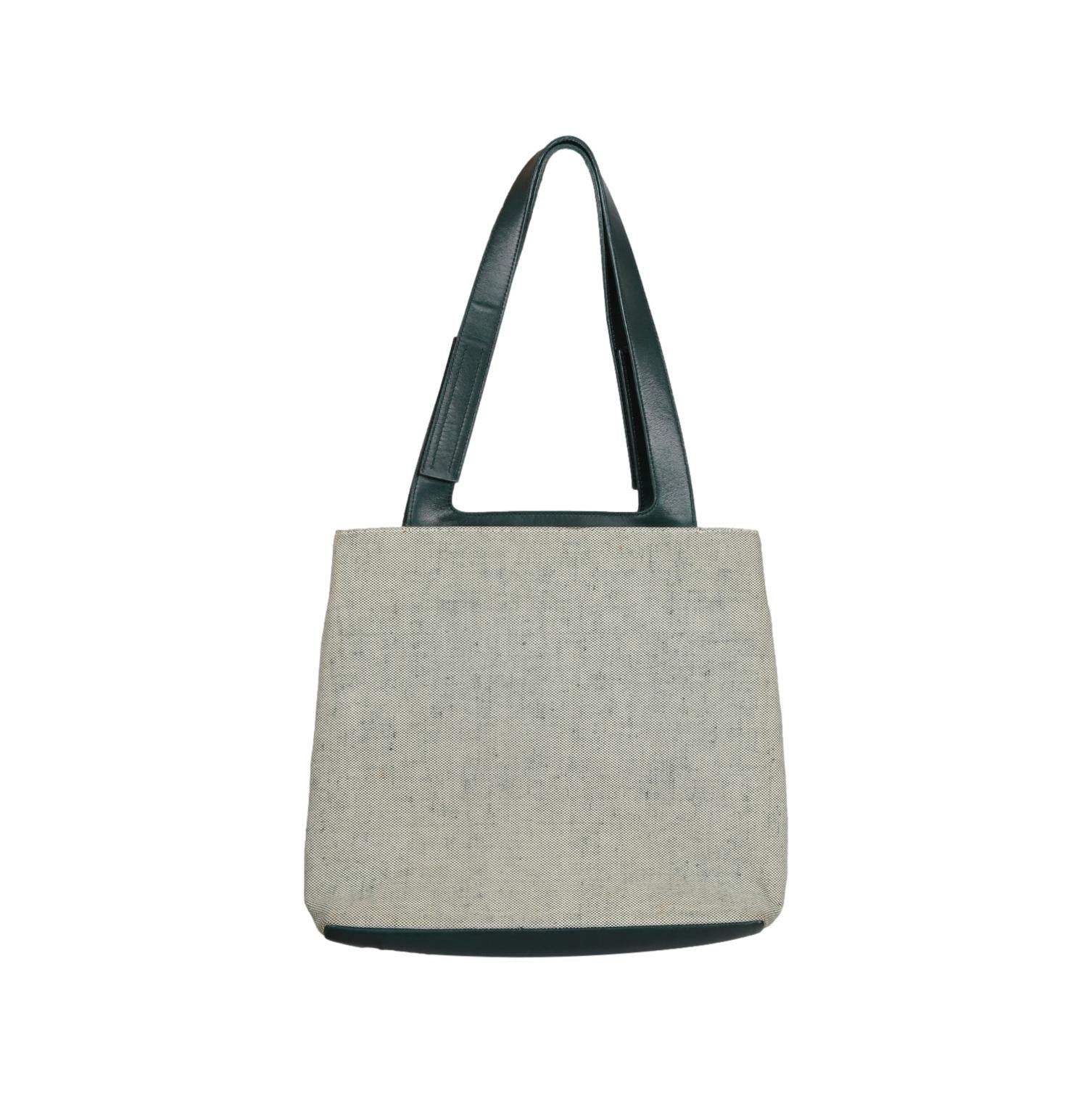 Prada Green Canvas Logo Tote - Image 2