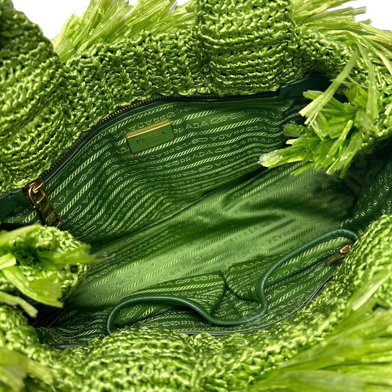Prada Green Jumbo Fringe Tote - Image 2