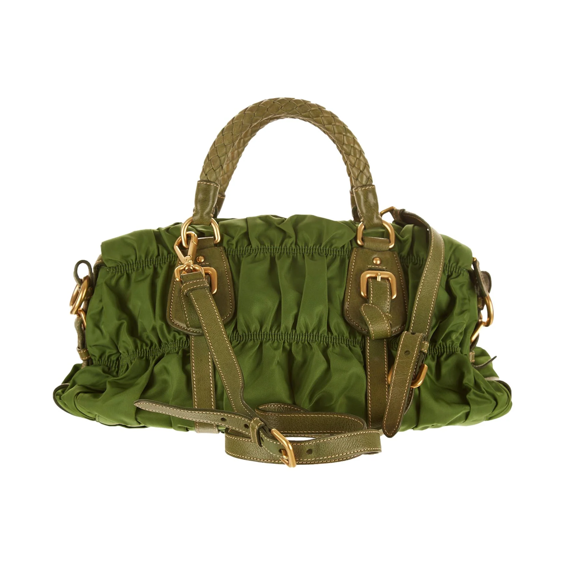 Prada Green Nylon 2way Bag - Image 2