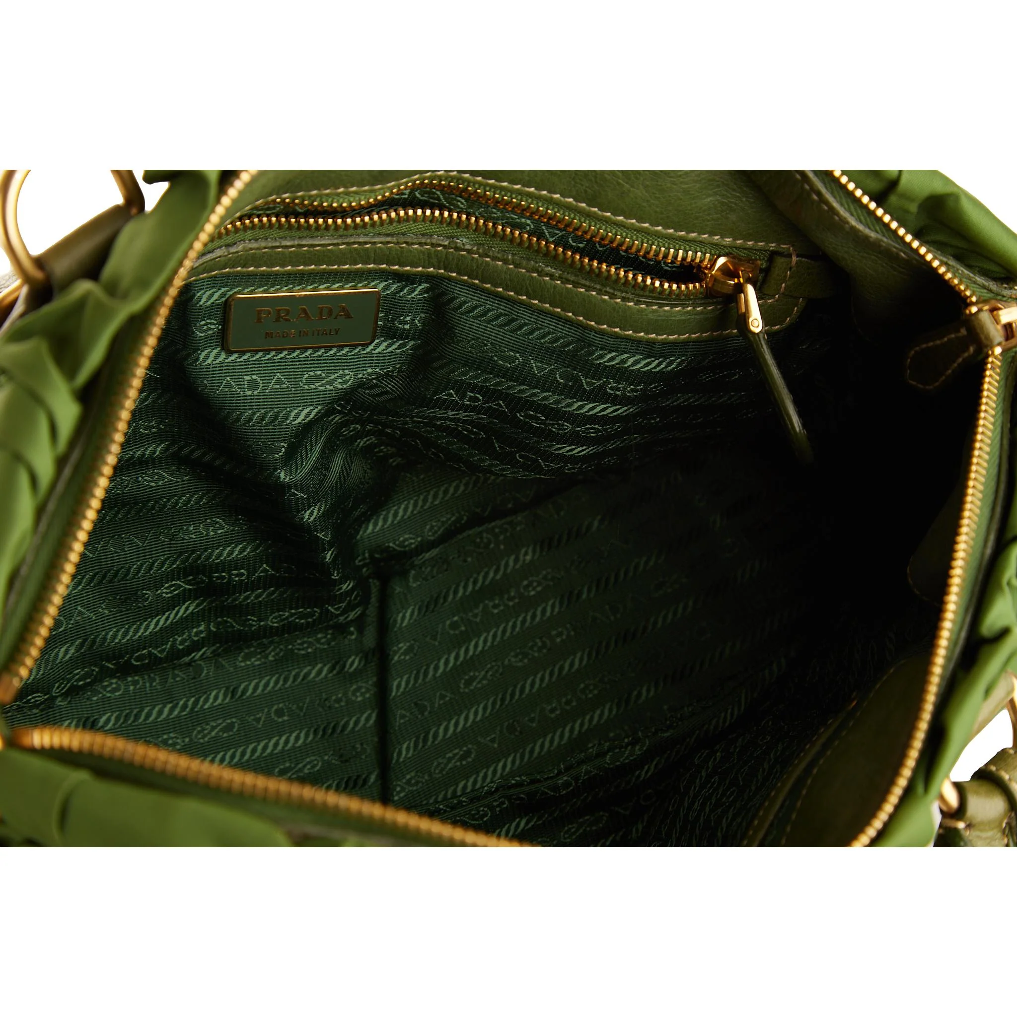 Prada Green Nylon 2way Bag - Image 4