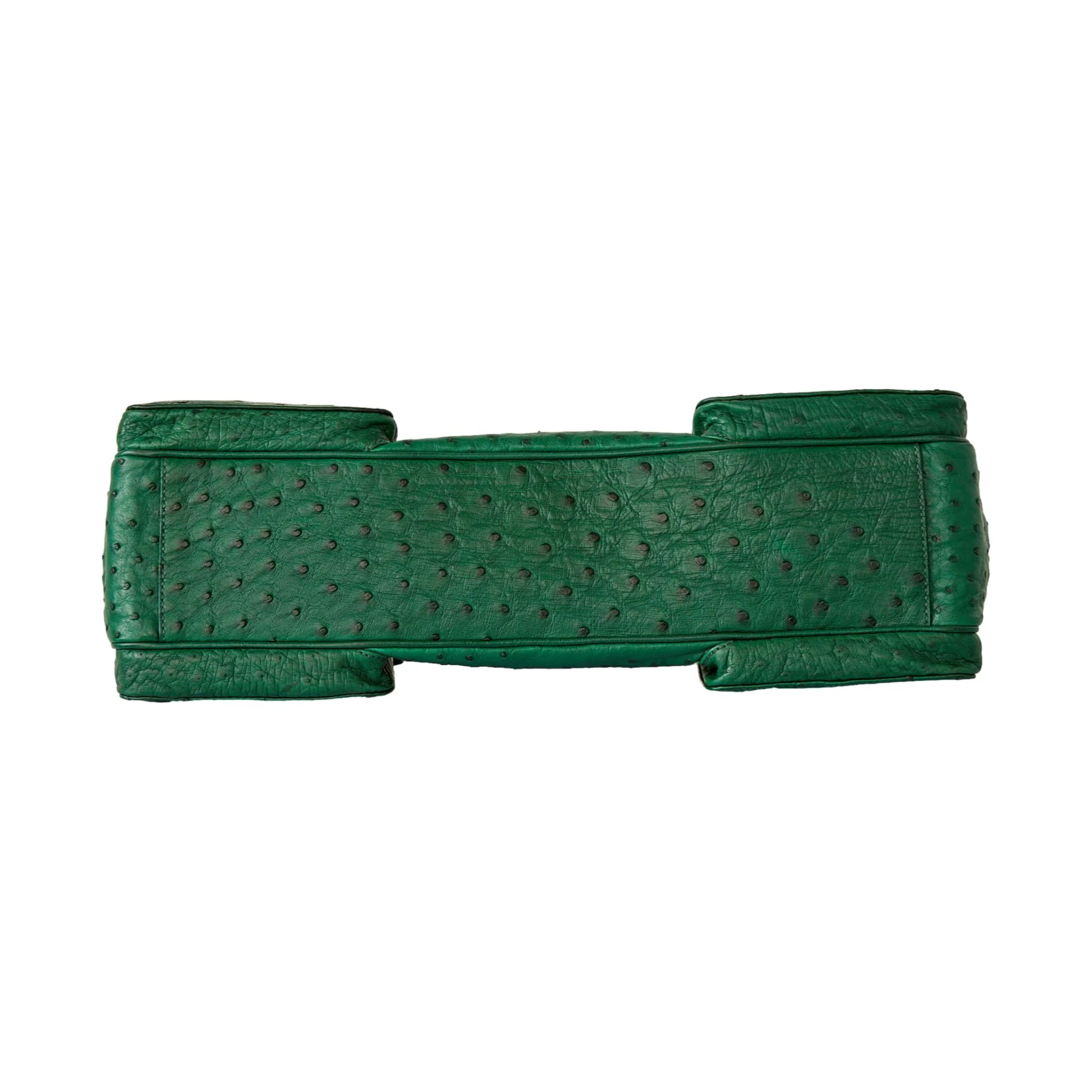 Prada Green Ostrich Bar 2way Bag - Image 3