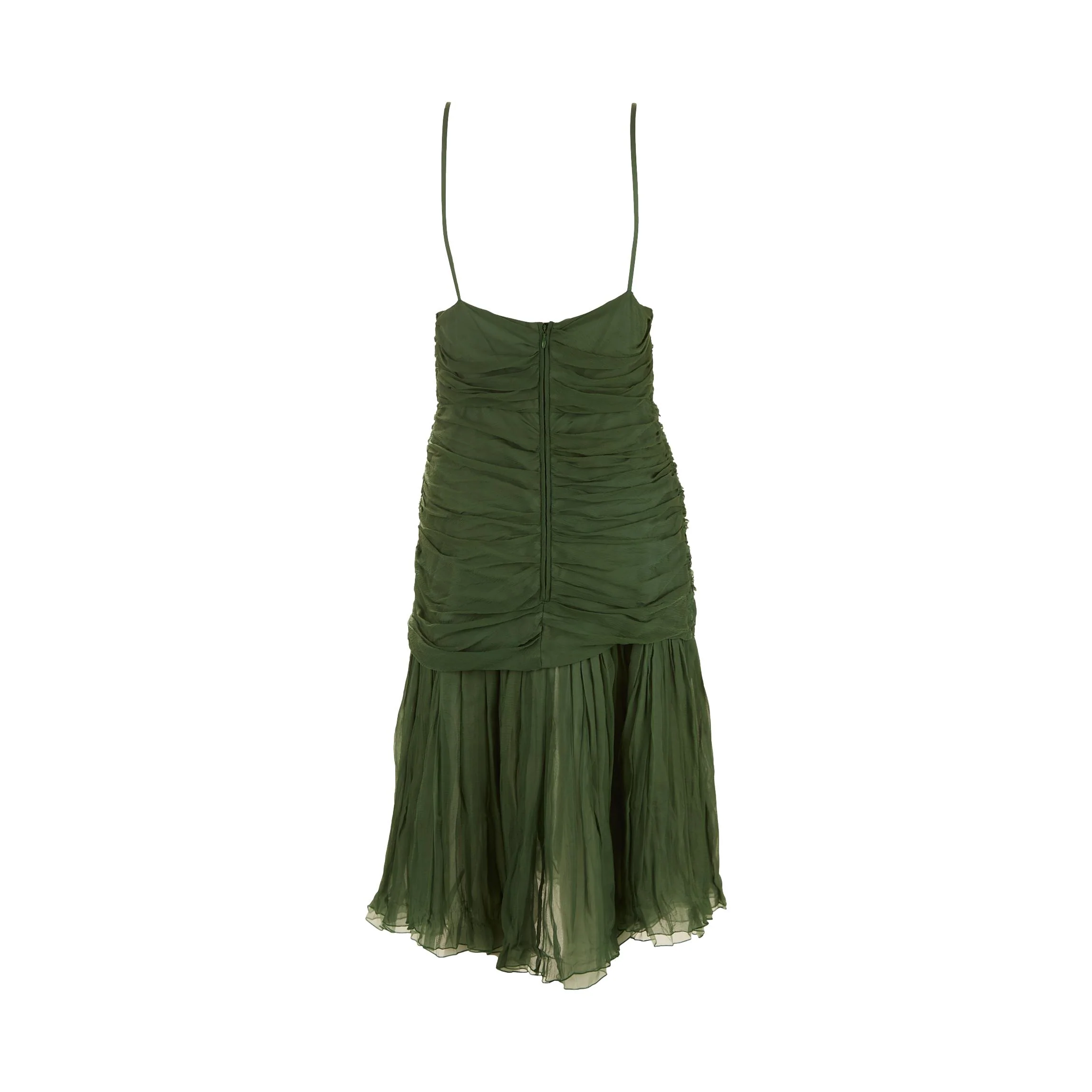 Prada Green Ruffle Dress - Image 2