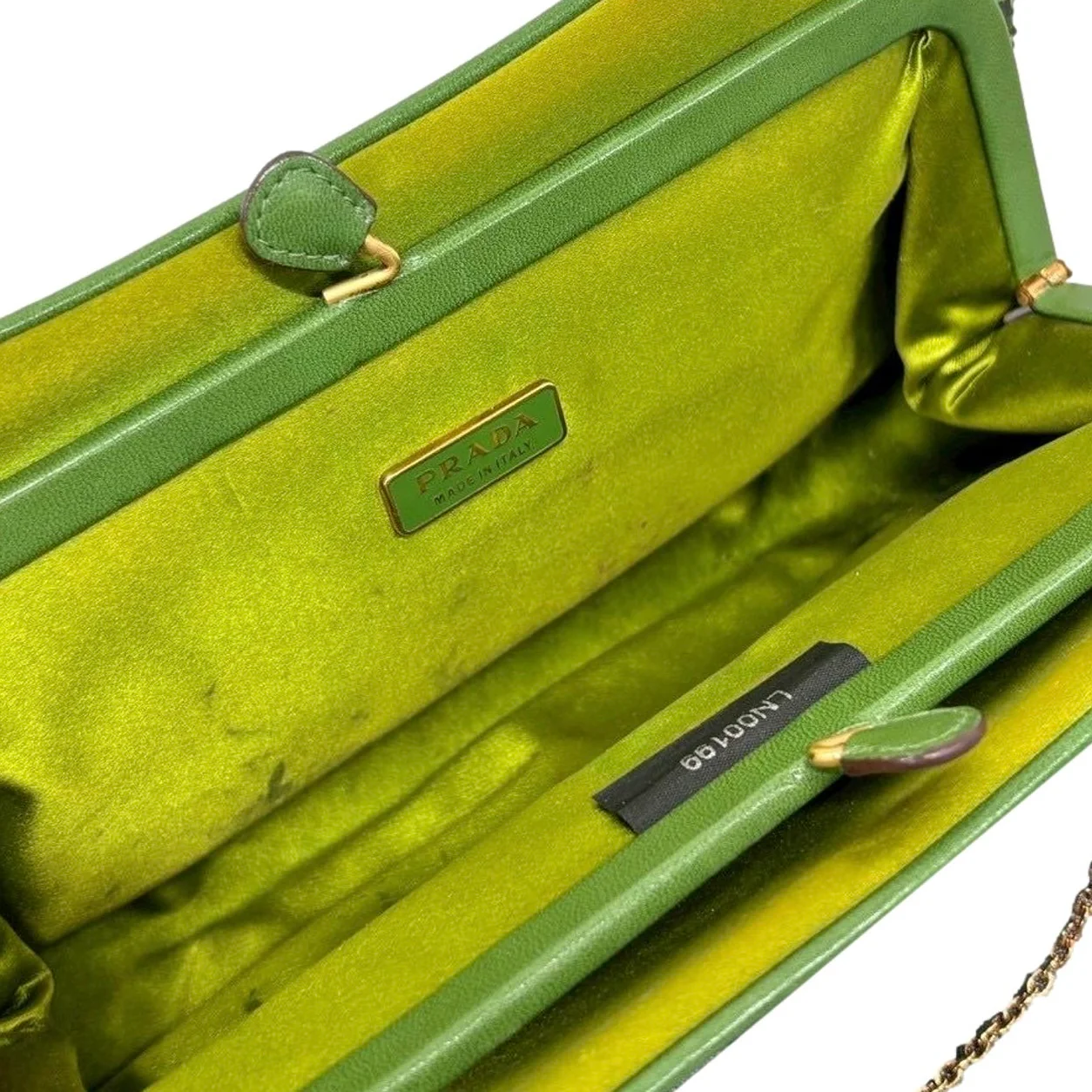 Prada Green Snakeskin Kisslock Shoulder Bag - Image 4