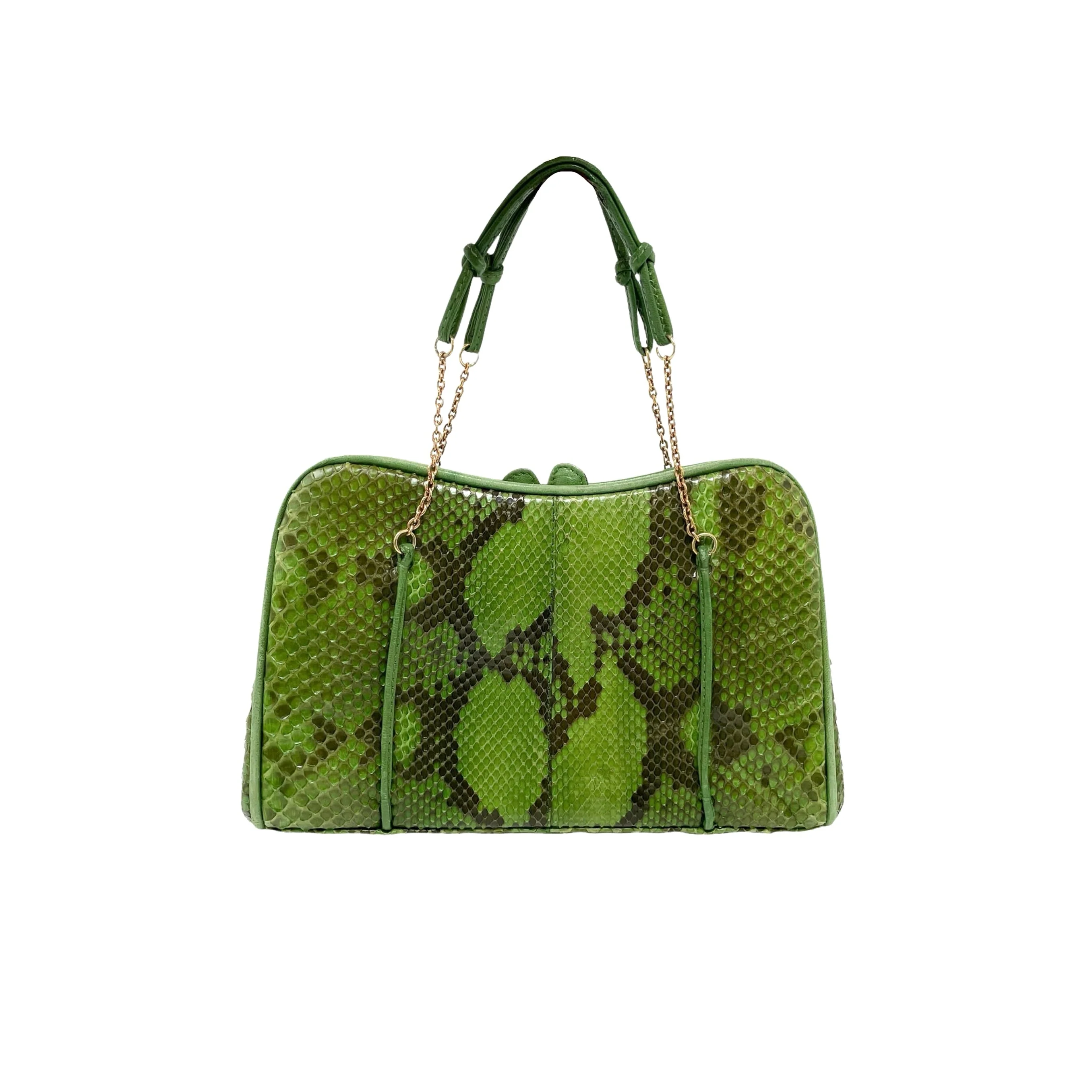 Prada Green Snakeskin Mini Bag - Image 2