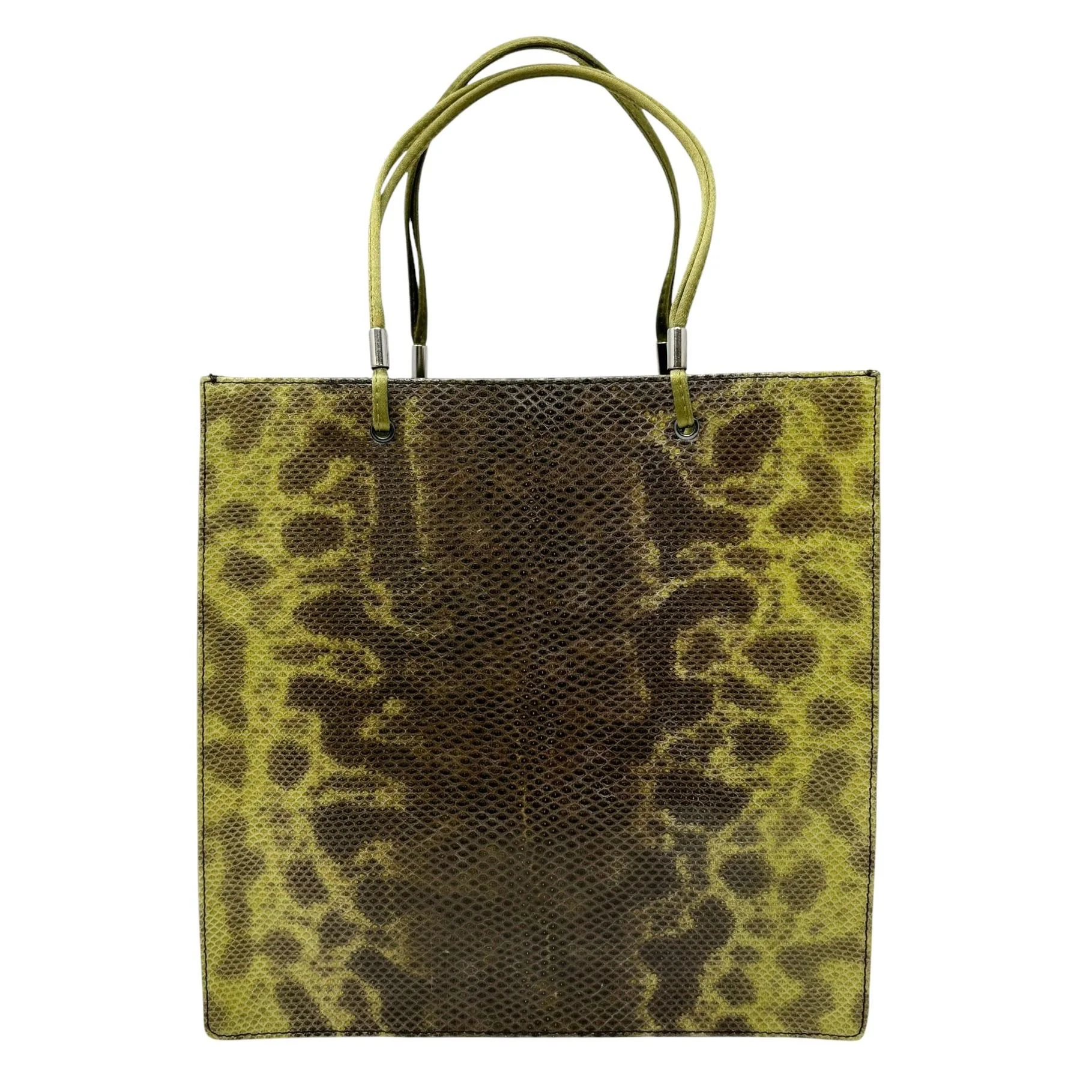 Prada Green Snakeskin Top Handle Bag - Image 2