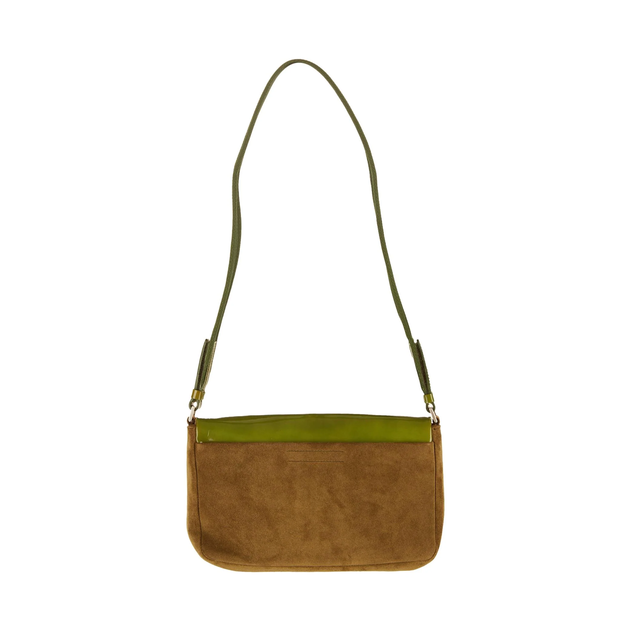 Prada Green Suede Shoulder Bag - Image 2
