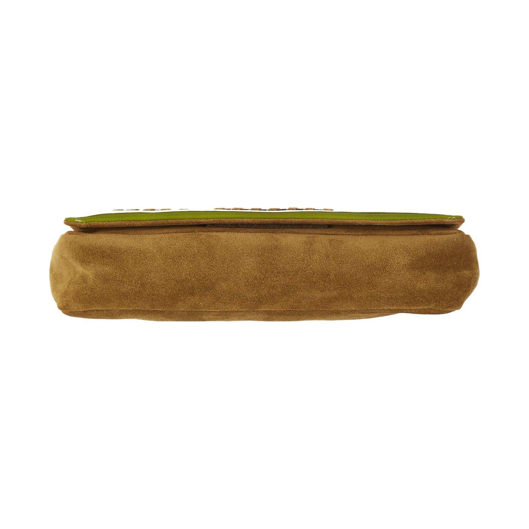 Prada Green Suede Shoulder Bag - Image 5