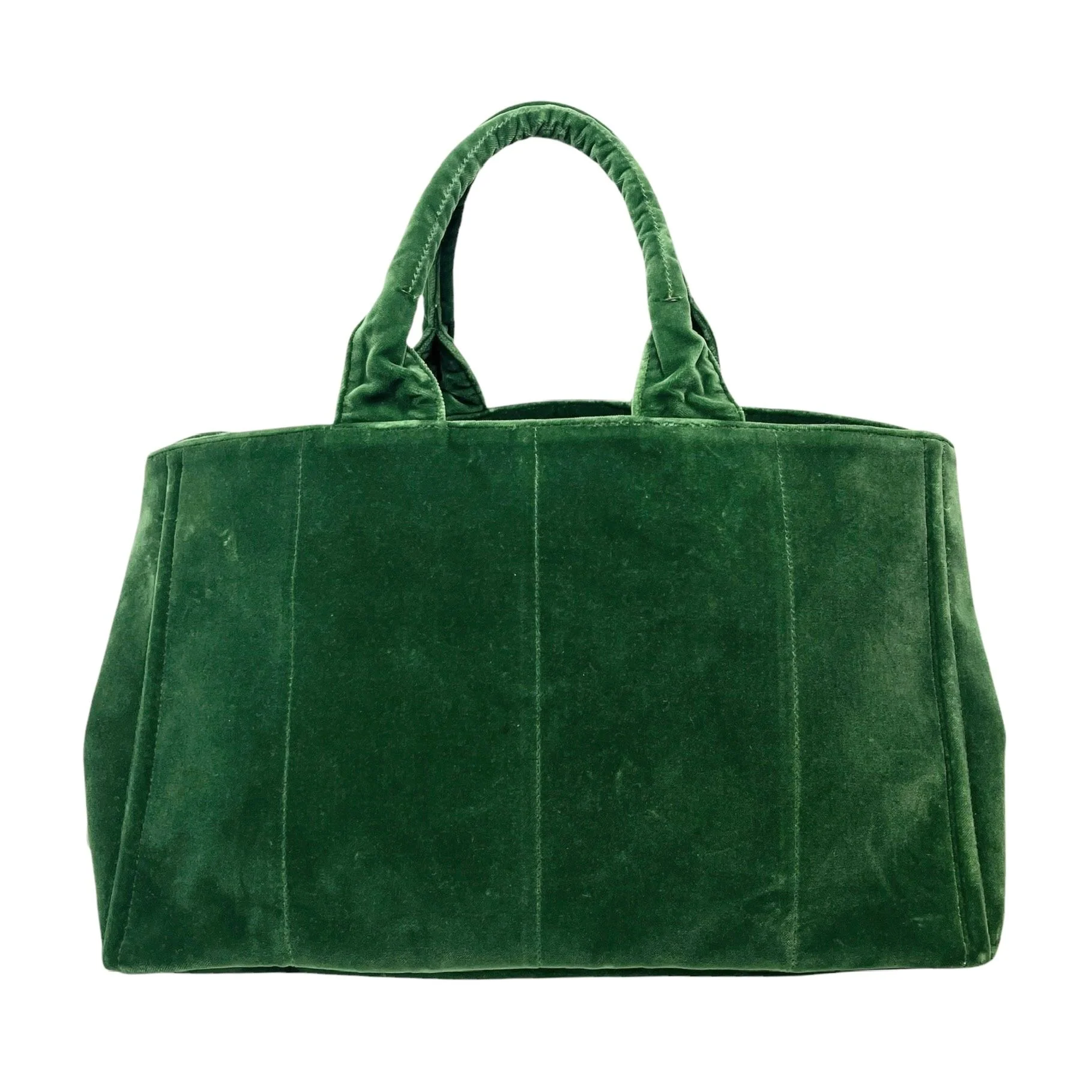 Prada Green Velvet Top Handle Bag - Image 4