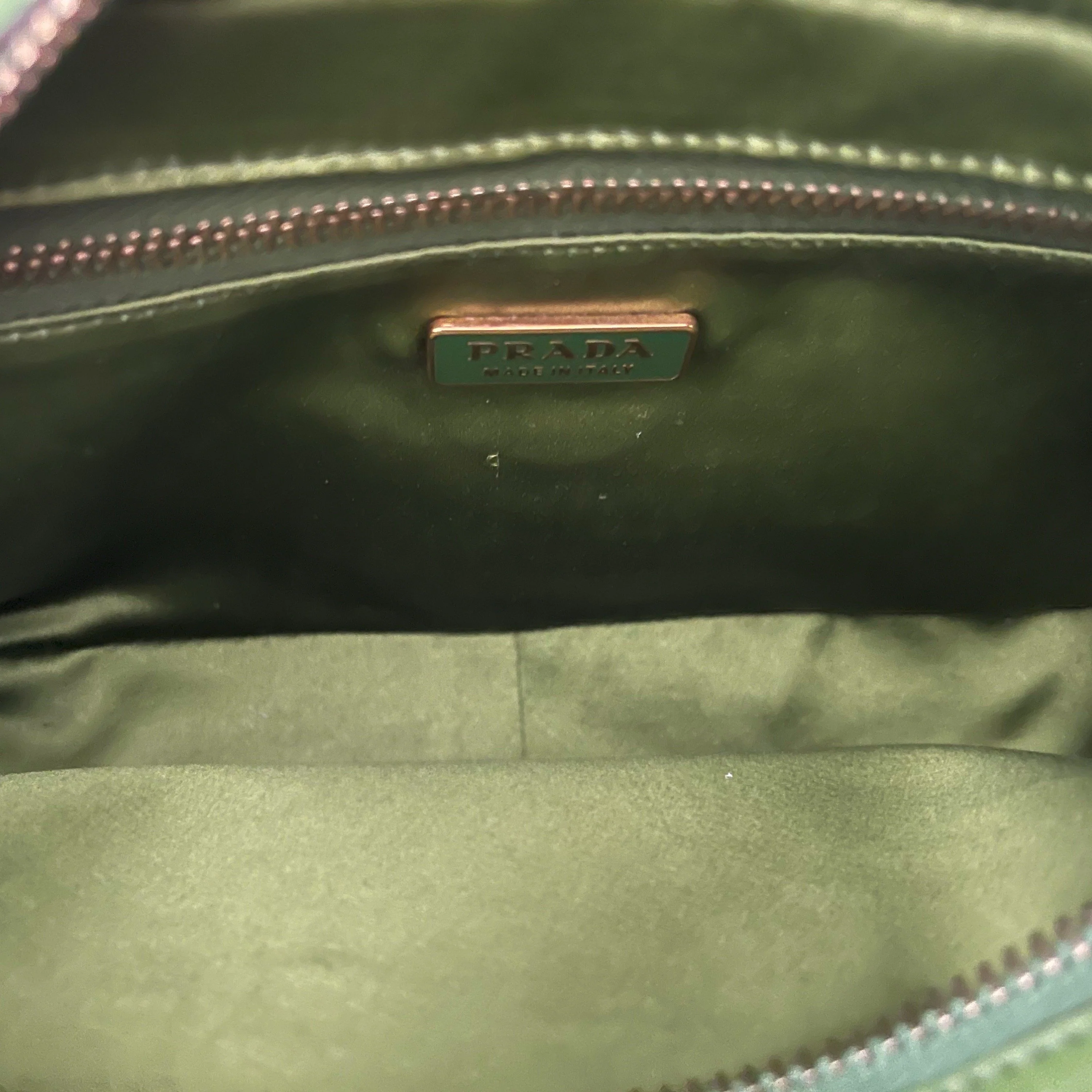 Prada Green Woven Mini Top Handle - Image 6