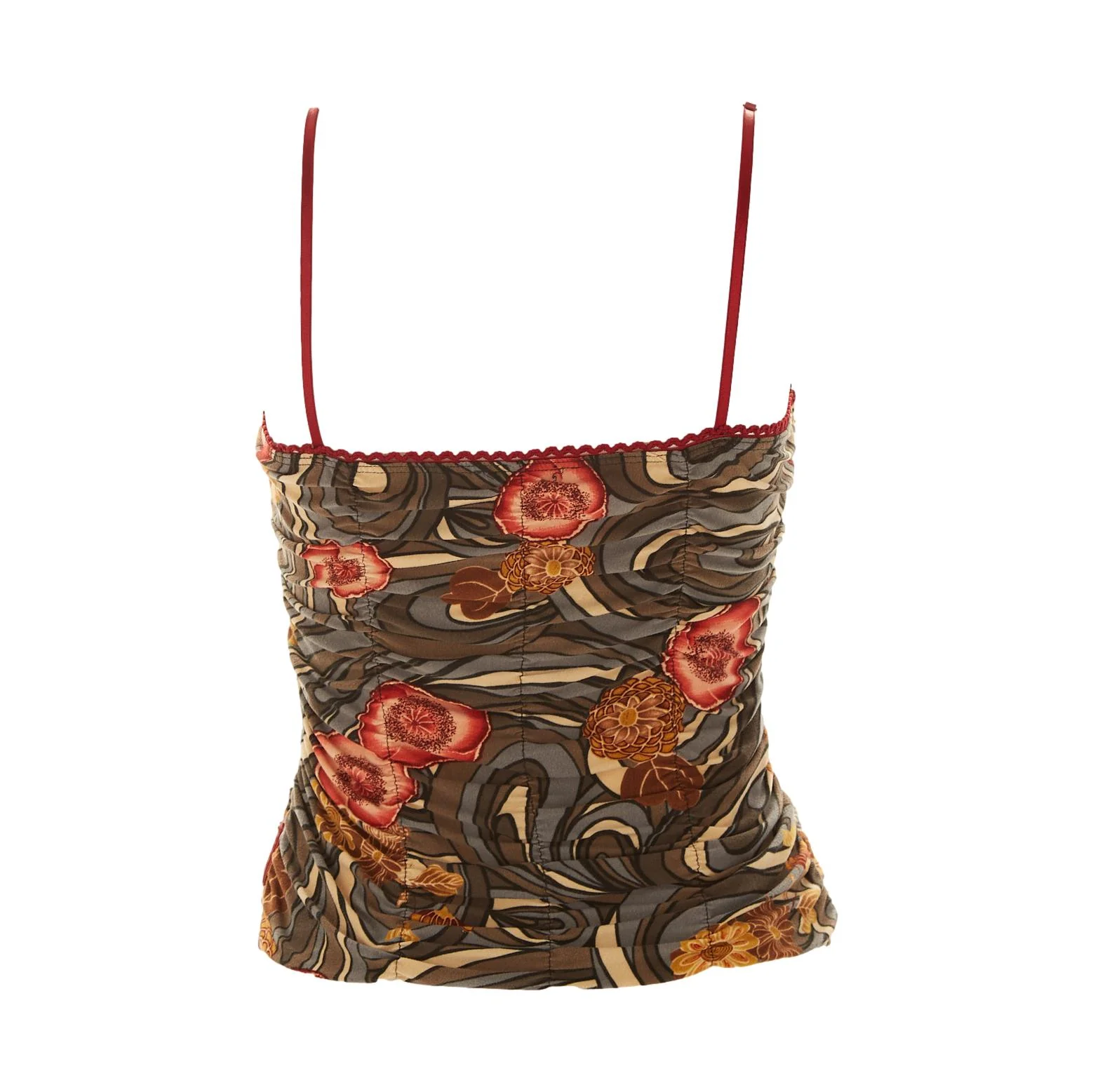 Prada Grey Floral Cinched Tank - Image 2