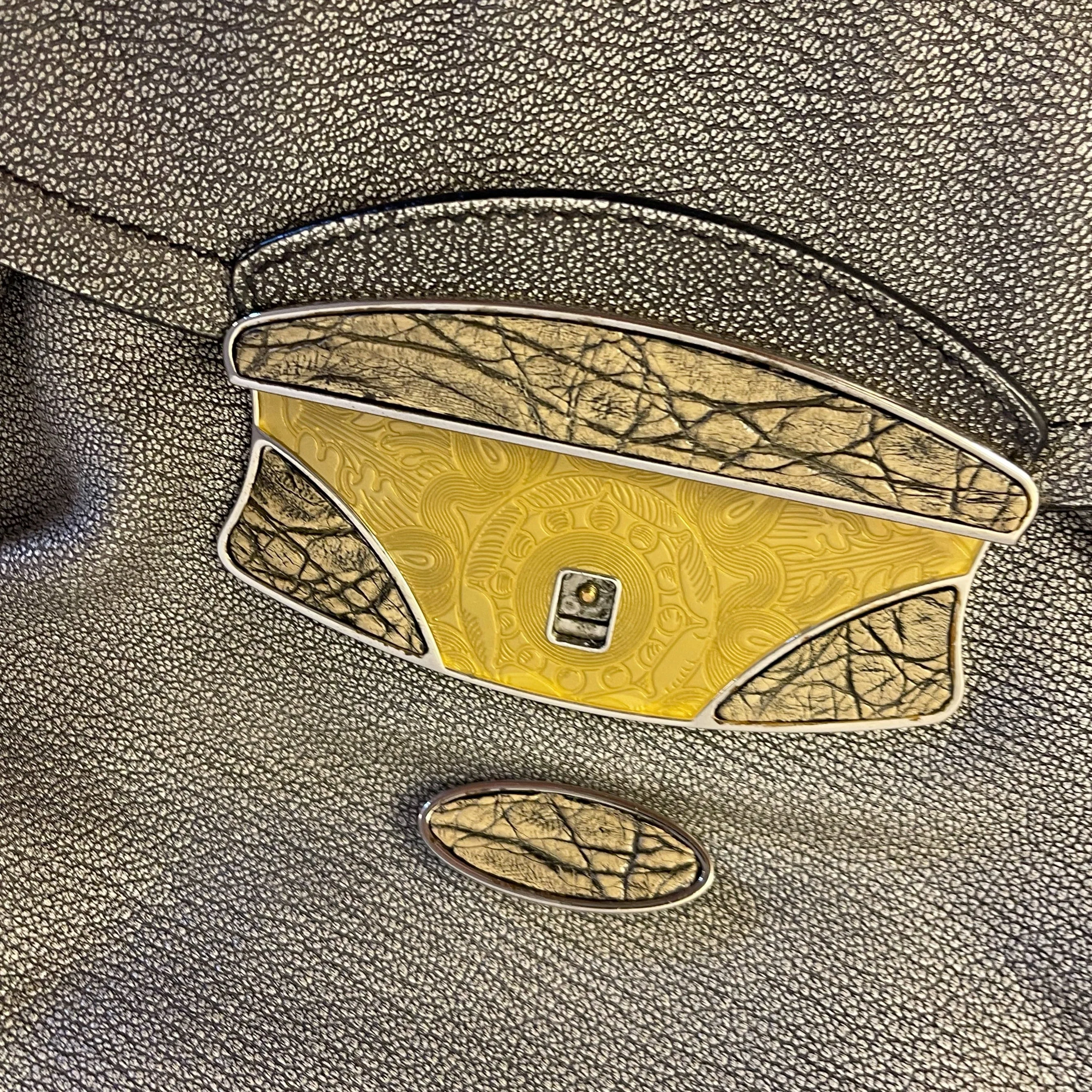Prada Grey Leather Shoulder Bag - Image 3