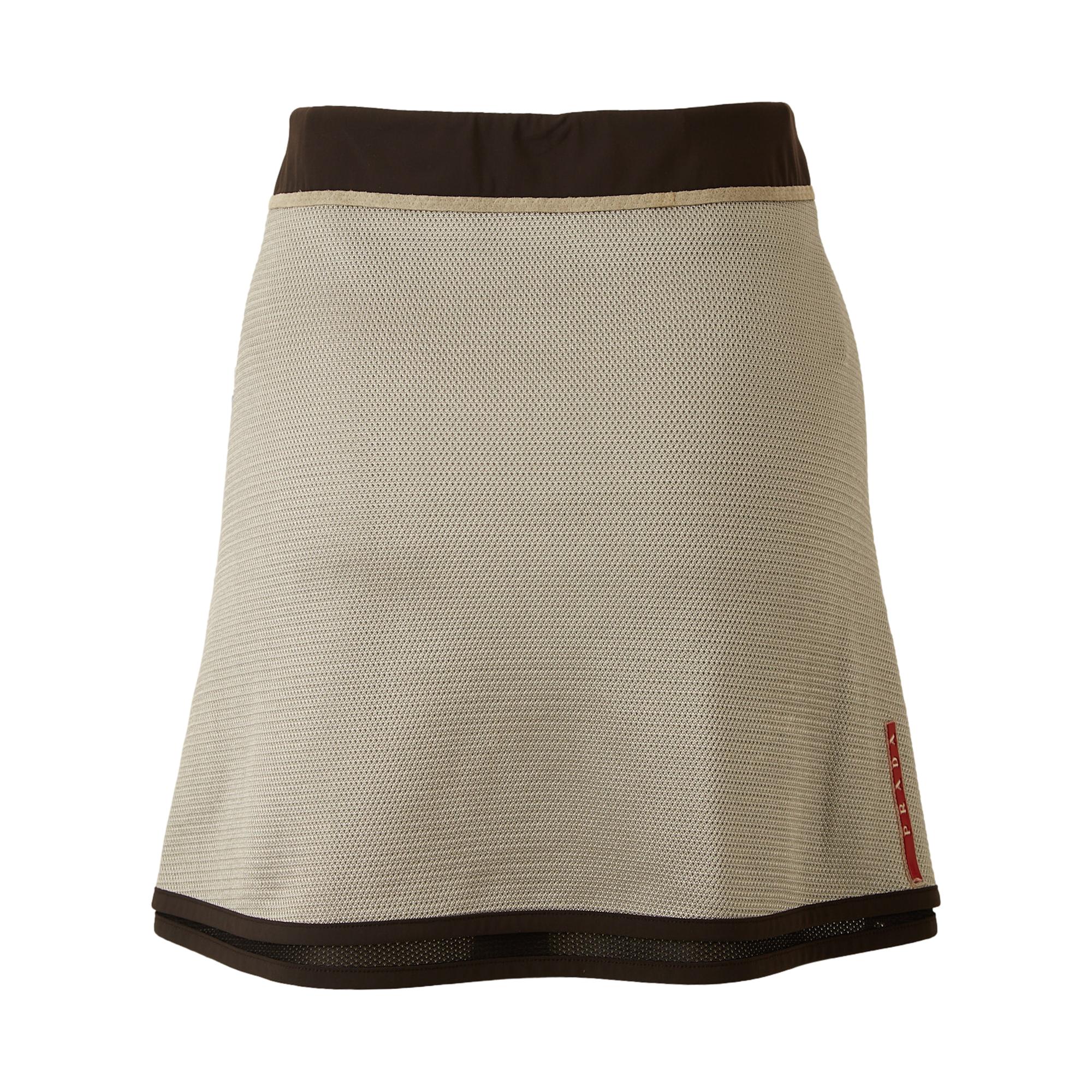 Prada Sport Grey Mesh Skirt - Image 2