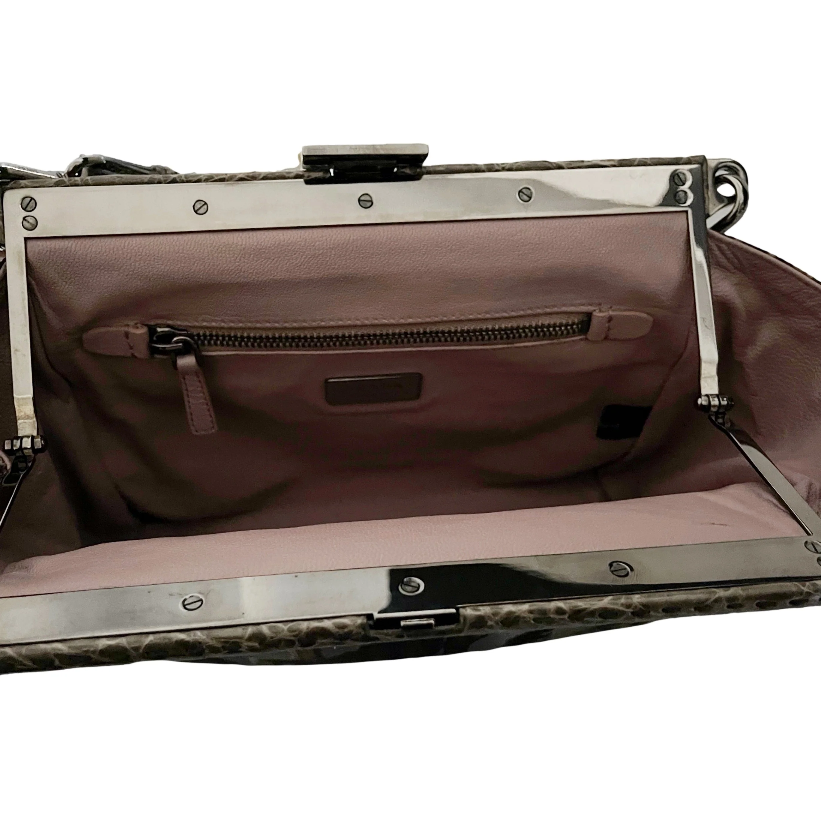 Prada Grey Print Nylon Logo Shoulder Bag - Image 4