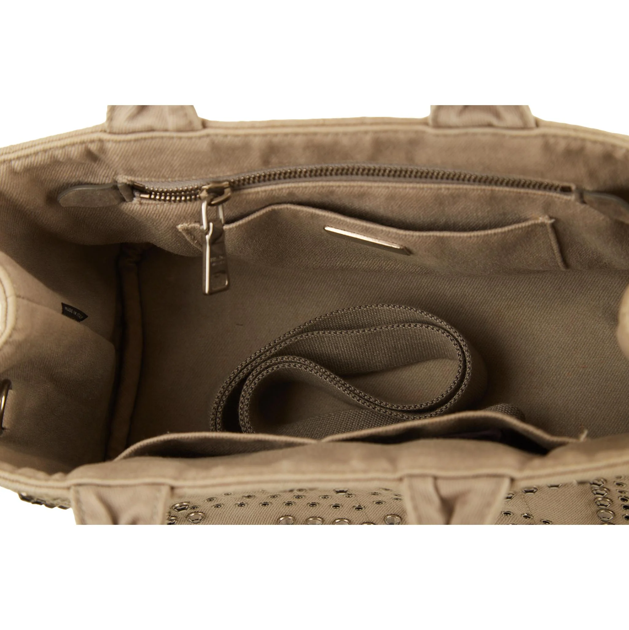 Prada Grey Rhinestone Canapa Tote - Image 3