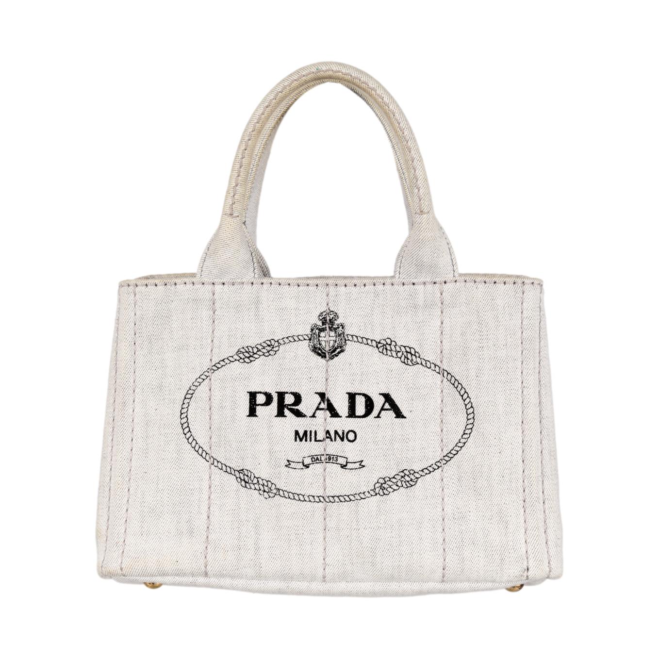 Prada Grey Small Canapa Tote