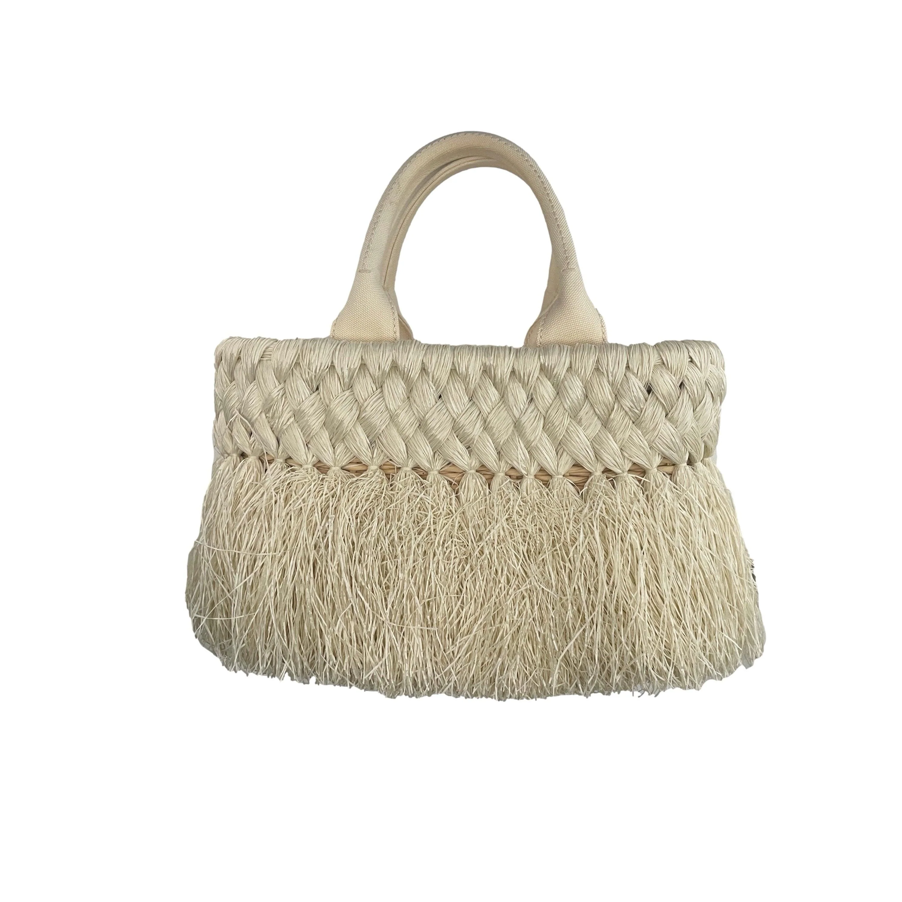 Prada Ivory Basket Top Handle Bag - Image 2
