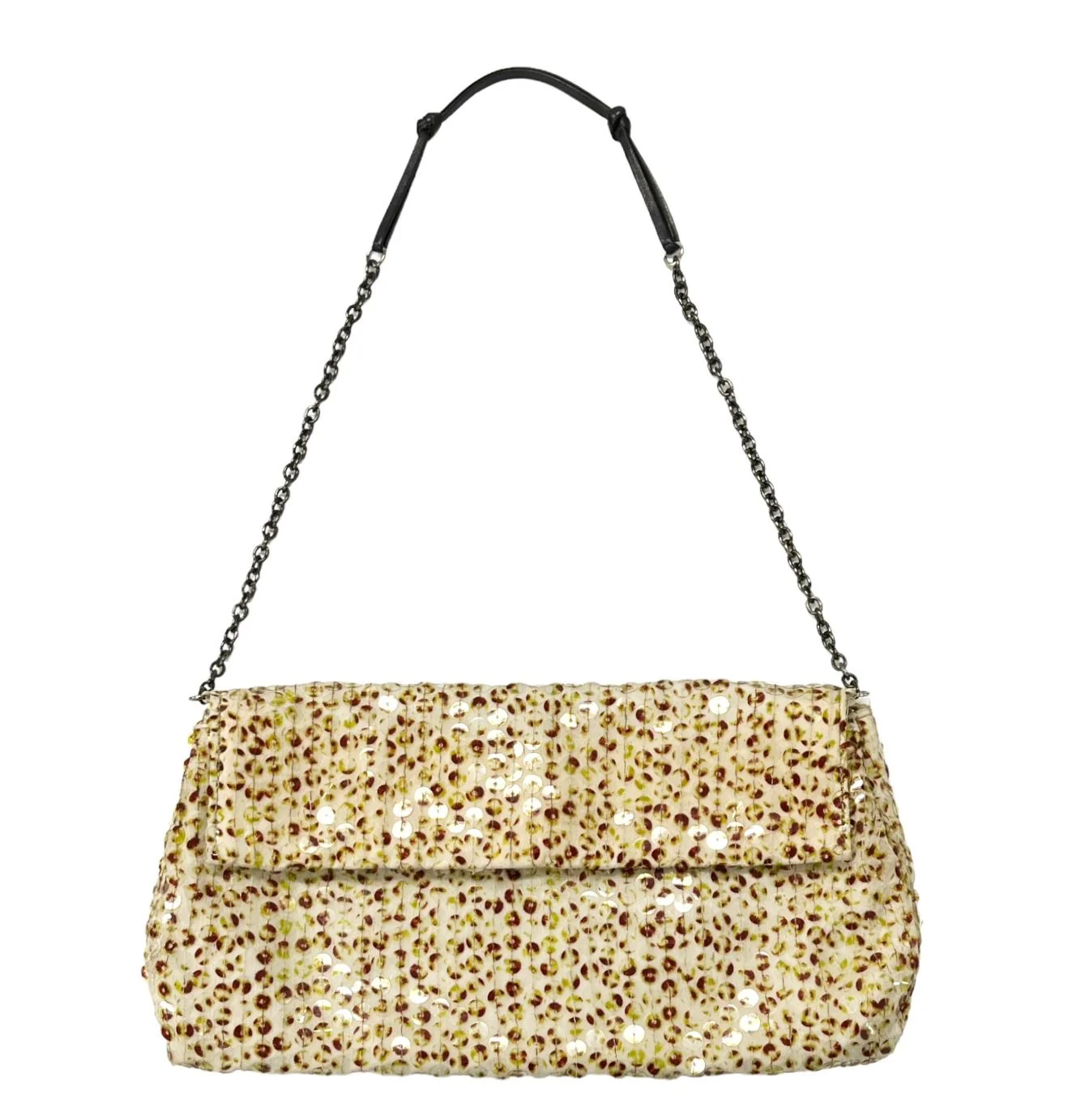 Prada Ivory Satin Sequin Shoulder Bag - Image 2