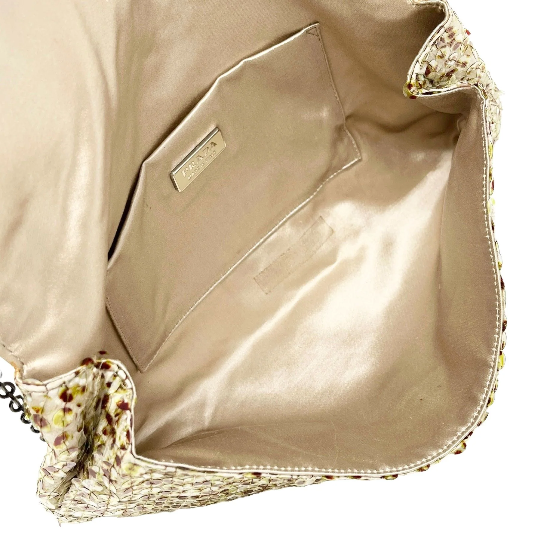 Prada Ivory Satin Sequin Shoulder Bag - Image 3