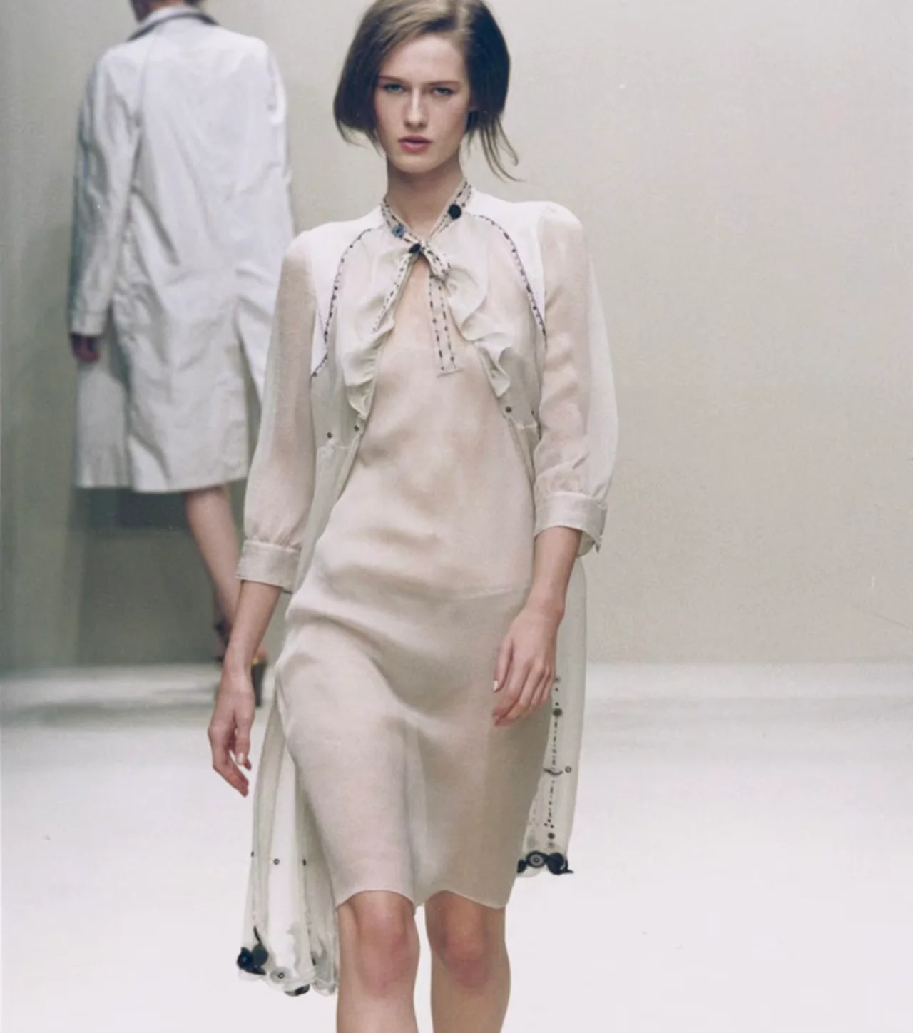 Prada Ivory Sheer Lip Dress Set