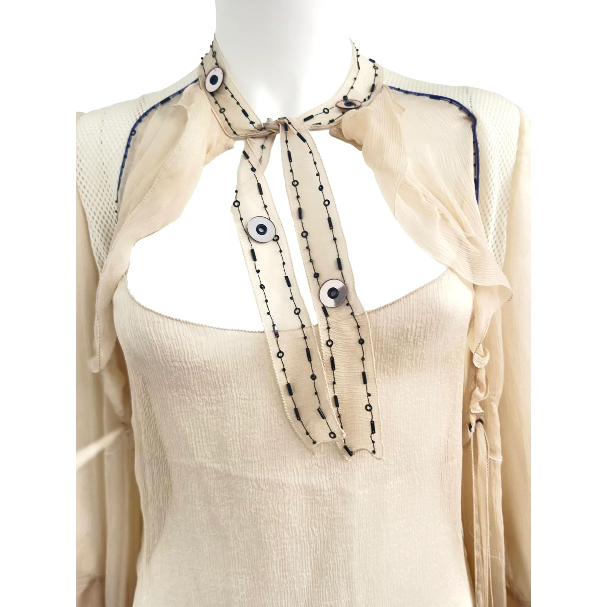 Prada Ivory Sheer Lip Dress Set - Image 5
