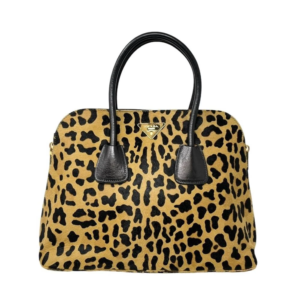 Prada Large Cheetah Print Top Handle Bag - Image 2