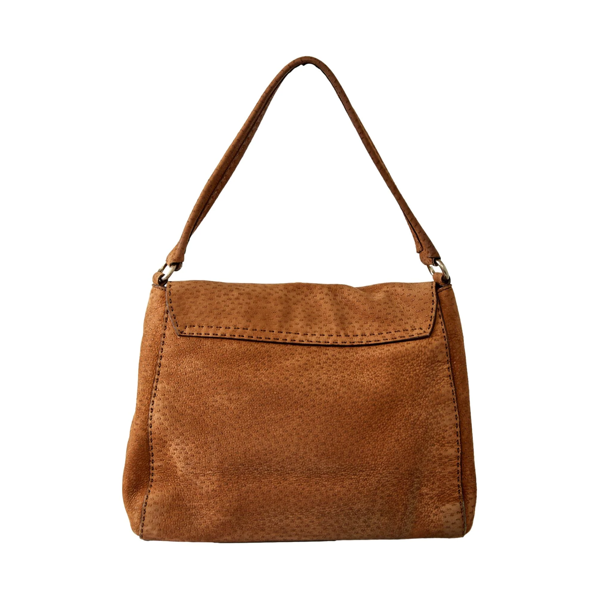 Prada Light Brown Suede Buckle Shoulder Bag - Image 2