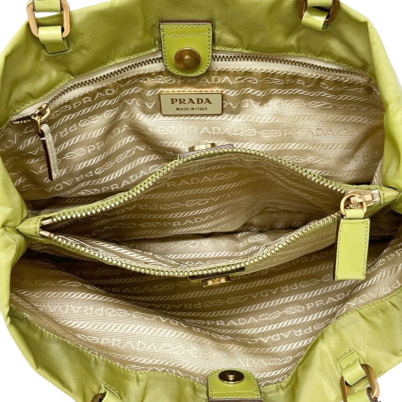 Prada Lime Green Nylon Shoulder Bag - Image 3