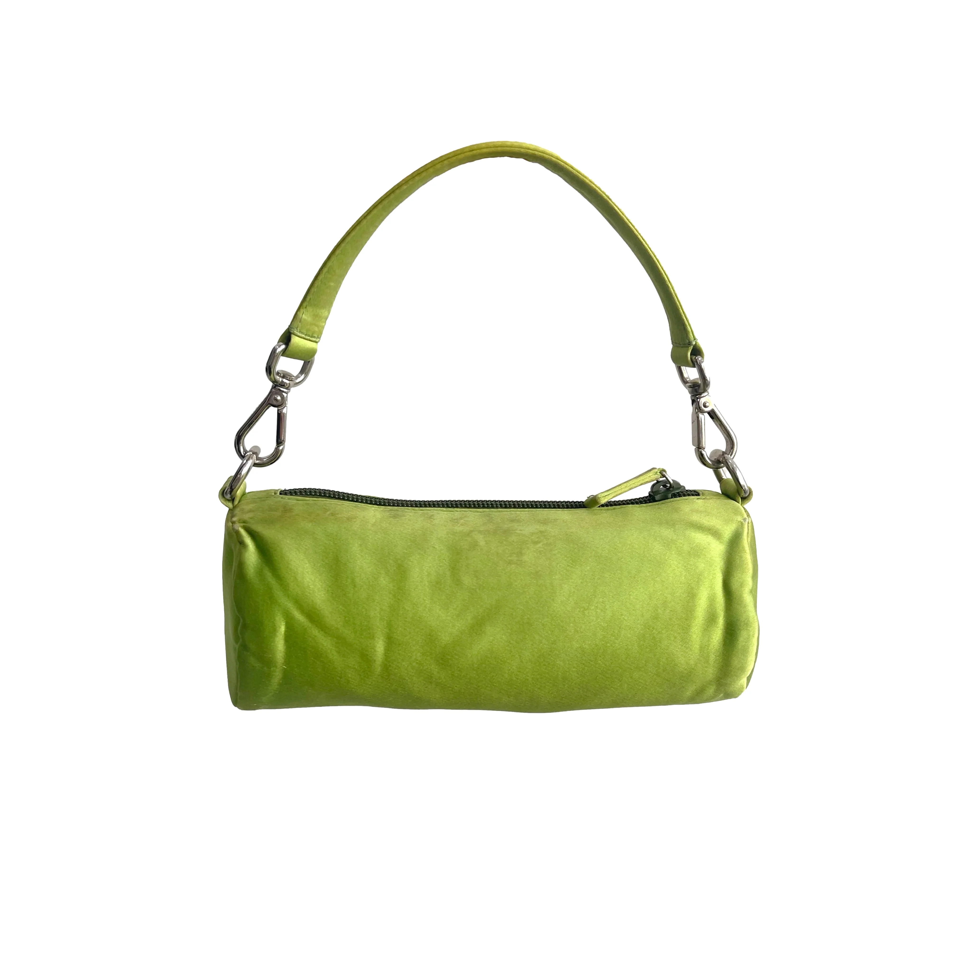Prada Lime Green Satin Mini Bag - Image 2
