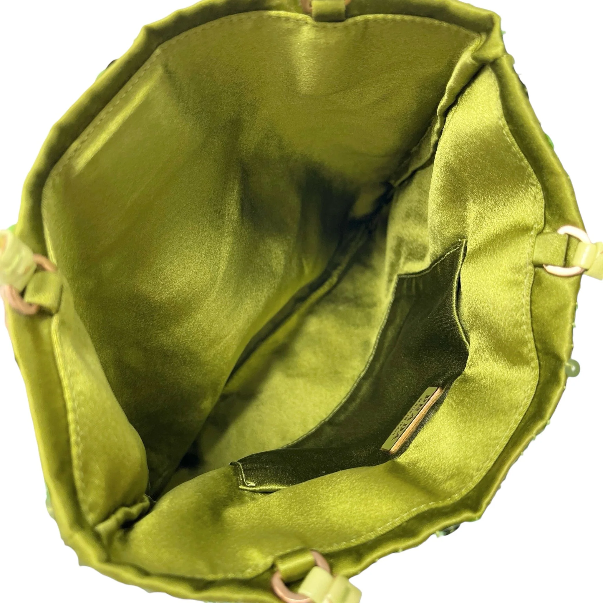 Prada Lime Green Sequin Top Handle Bag - Image 5