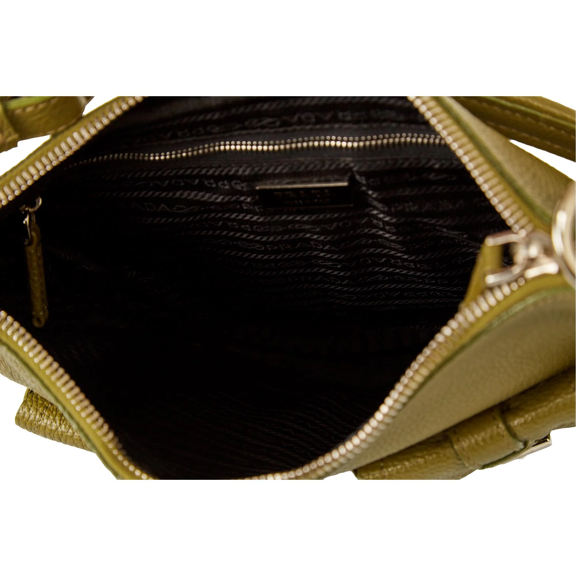 Prada Olive Leather Logo Shoulder Bag - Image 4