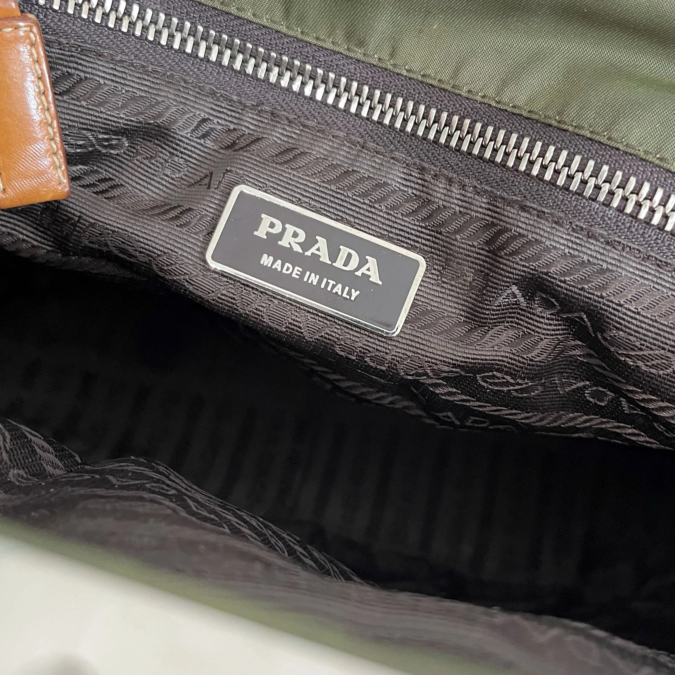 Prada Olive Nylon Chain Shoulder Bag - Image 5