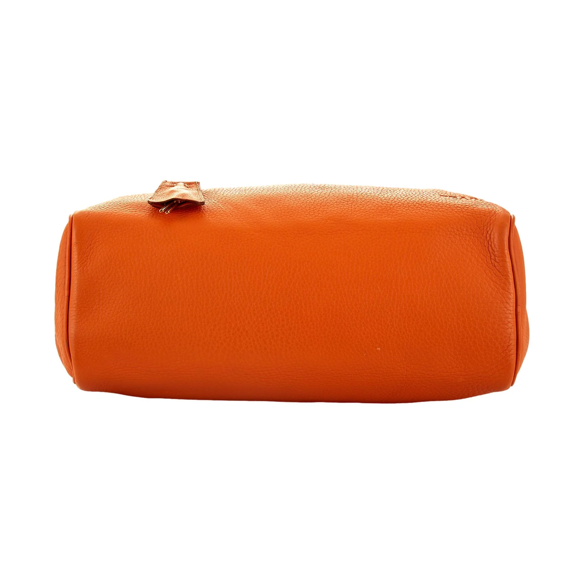 Prada Orange Leather Barrel Handle Bag - Image 3