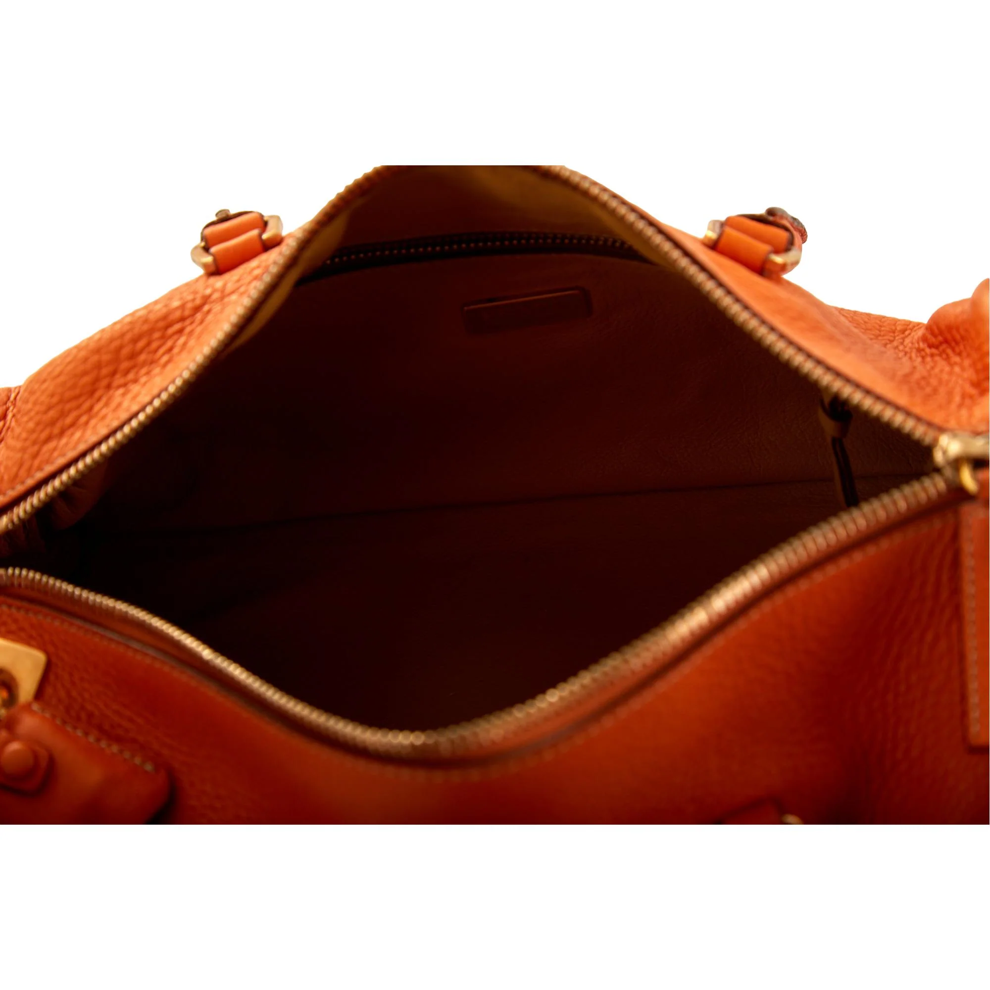 Prada Orange Leather Barrel Handle Bag - Image 4