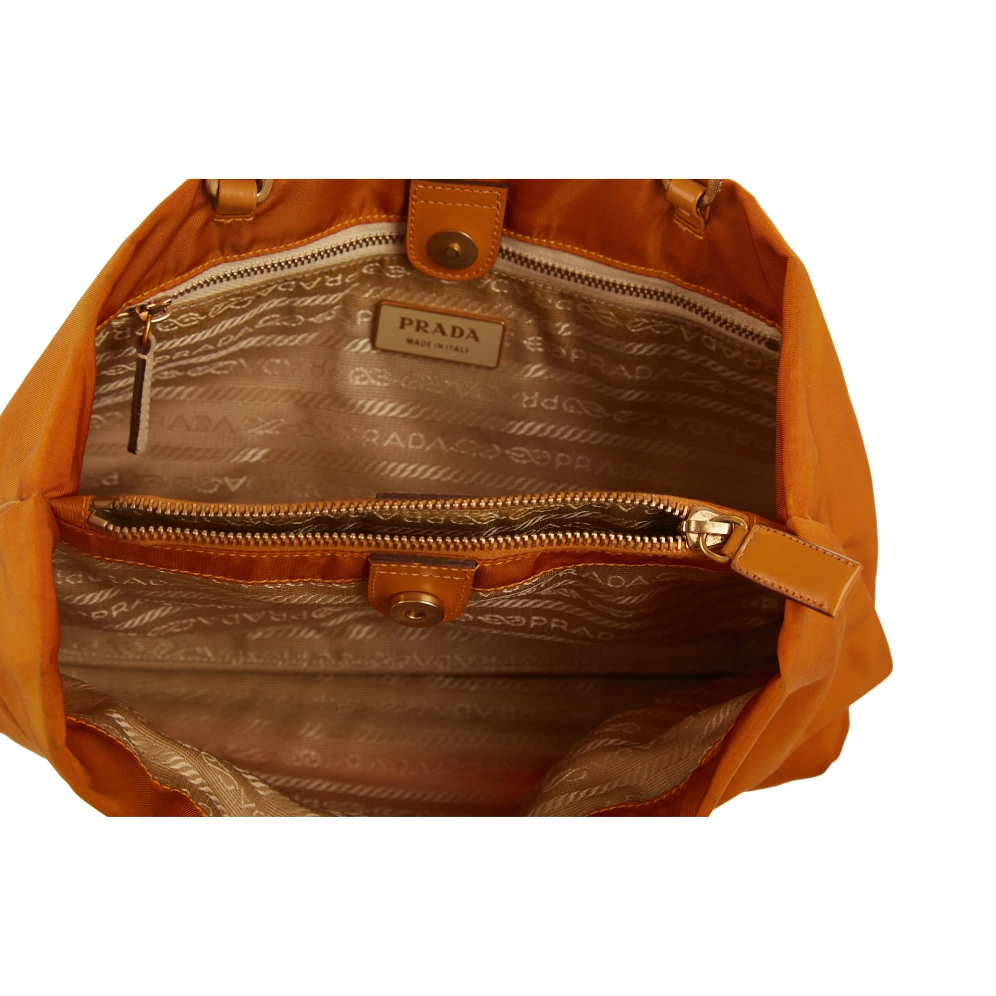 Prada Orange Nylon Mini Shoulder Bag - Image 4
