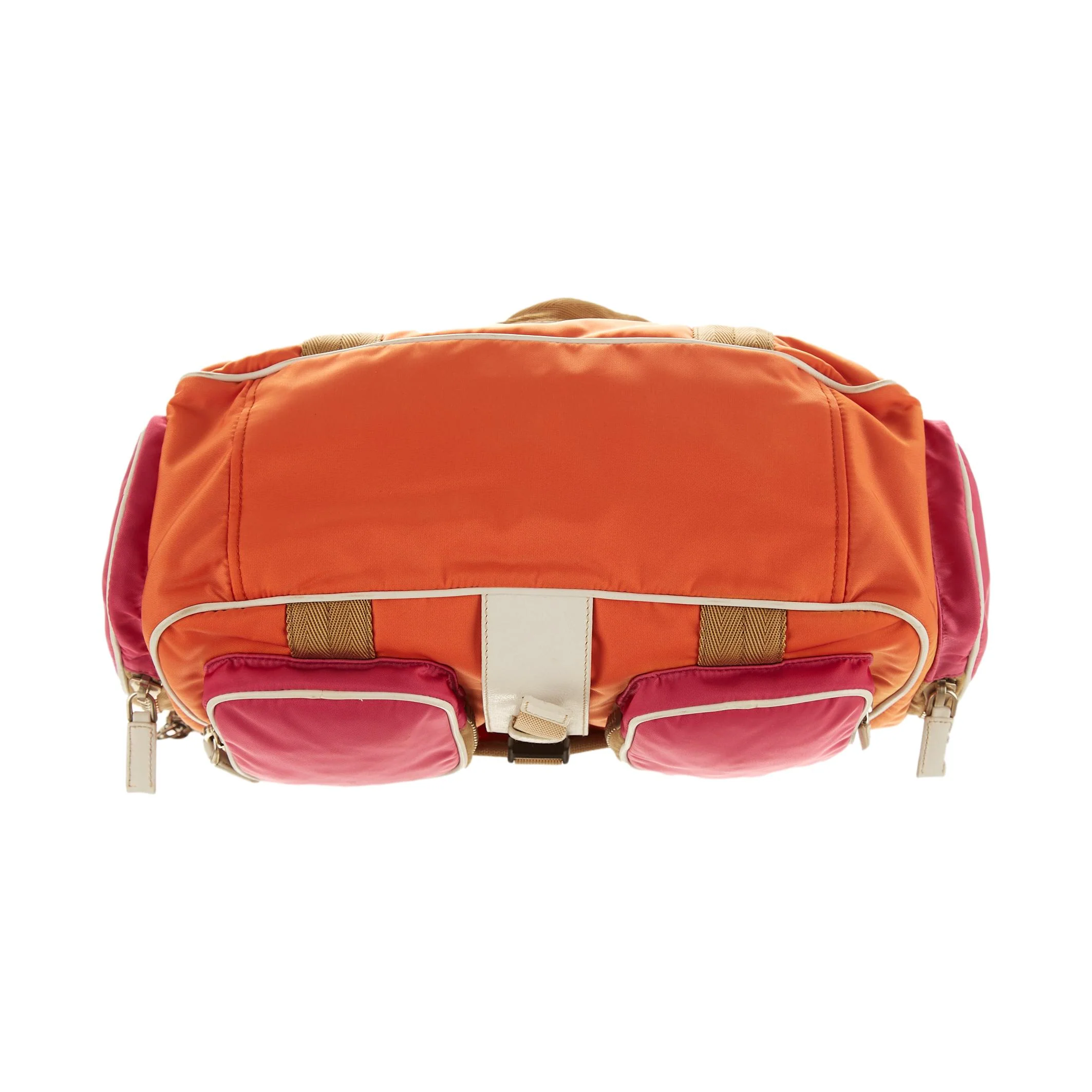 Prada Orange Nylon Tactical Chain Shoulder Bag - Image 3