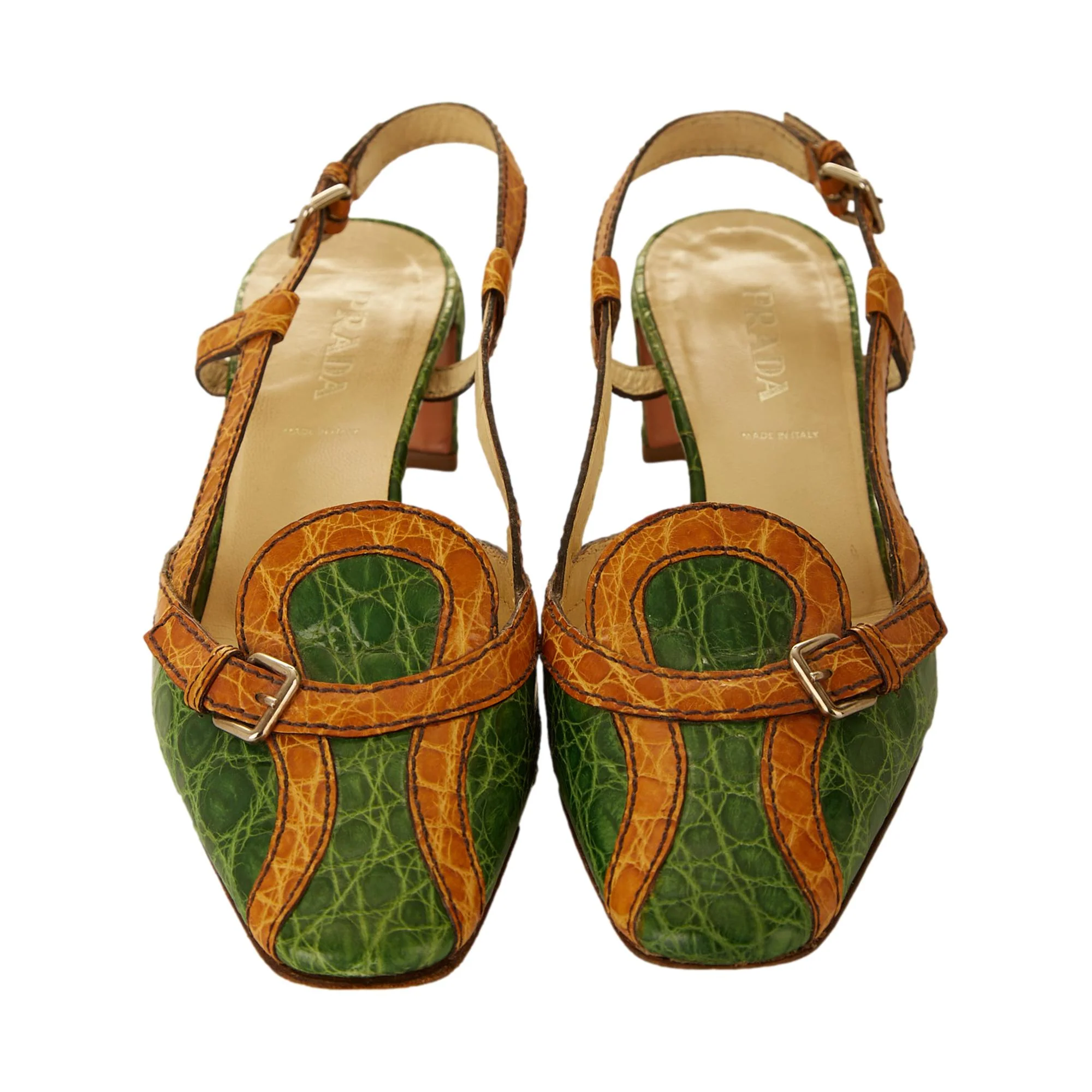 Prada Two Tone Patent Kitten Heels - Image 2