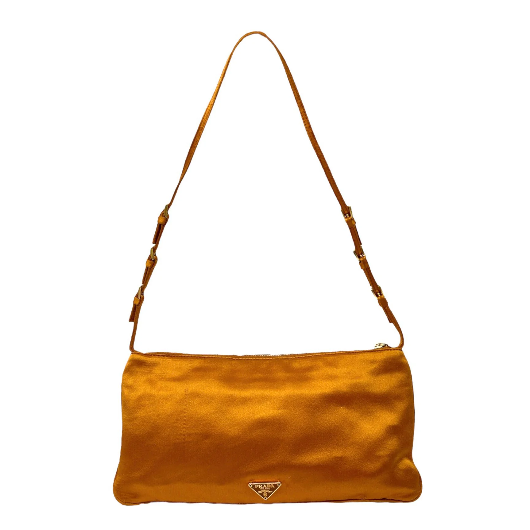 Prada Orange Satin Shoulder Bag