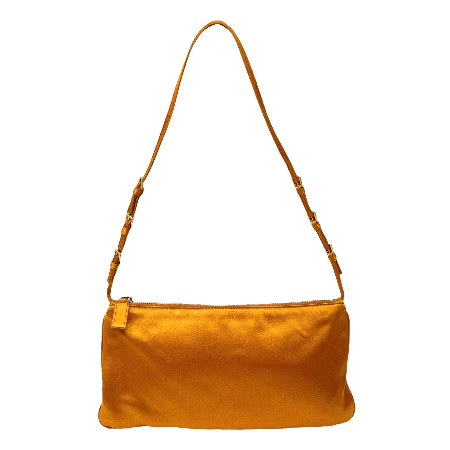 Prada Orange Satin Shoulder Bag - Image 2