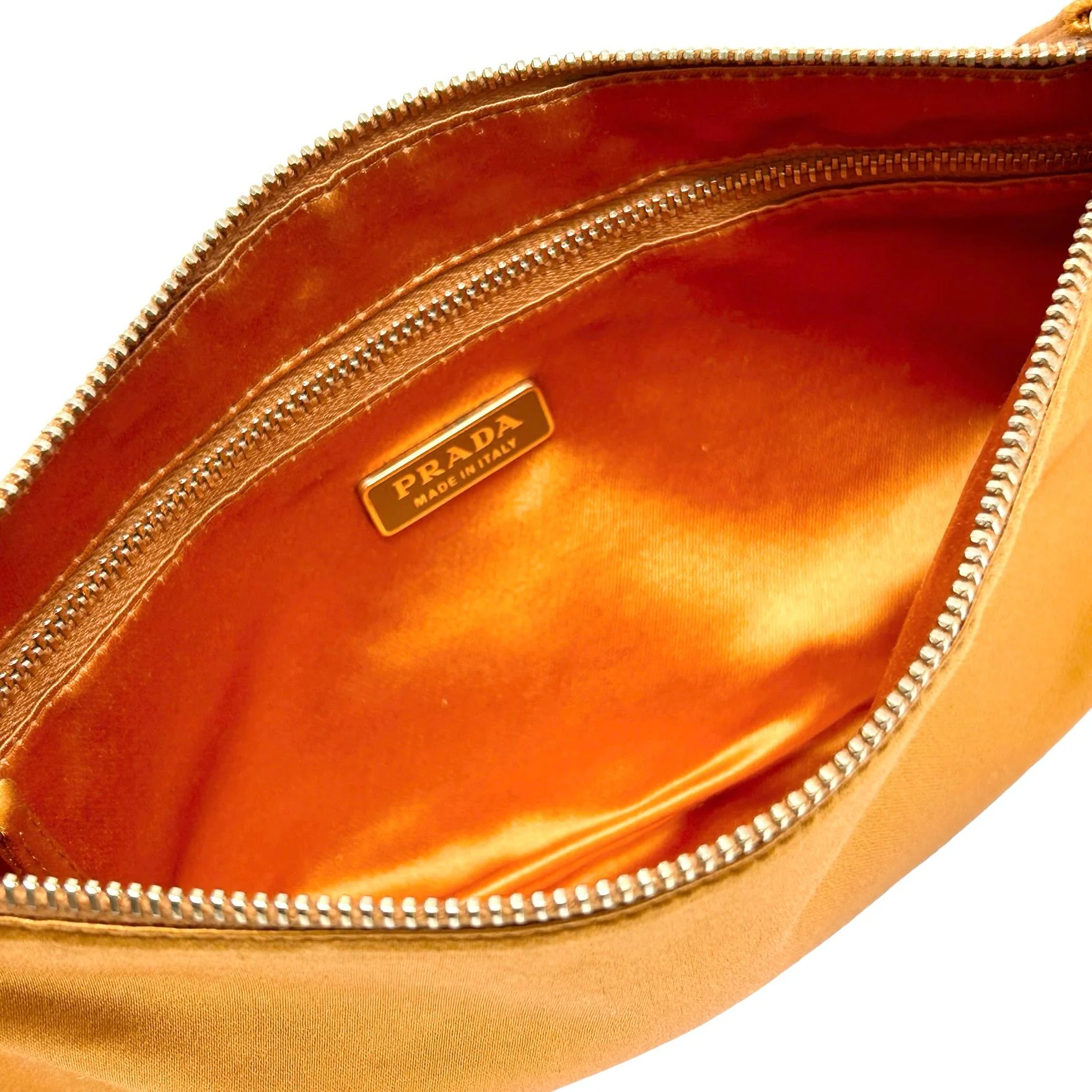 Prada Orange Satin Shoulder Bag - Image 3