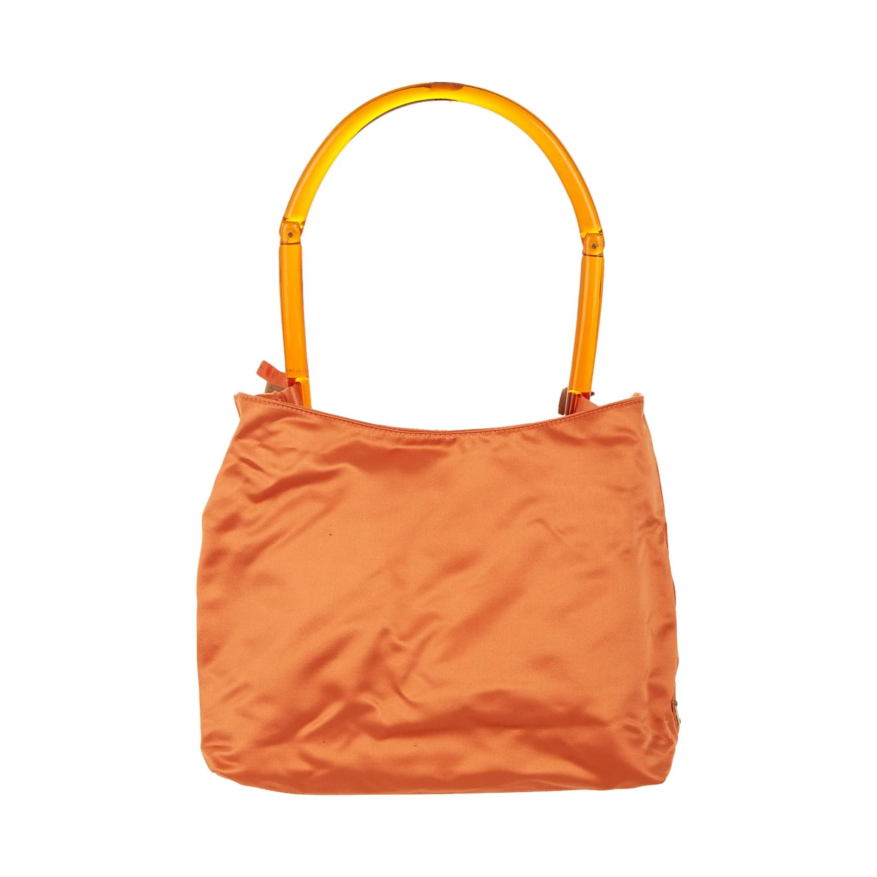 Prada Orange Satin Top Handle Bag