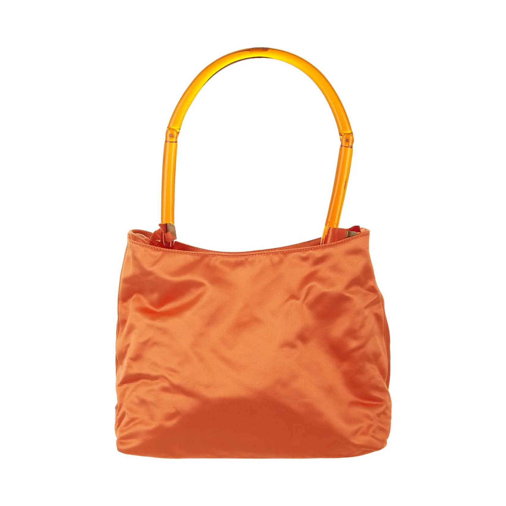 Prada Orange Satin Top Handle Bag - Image 2