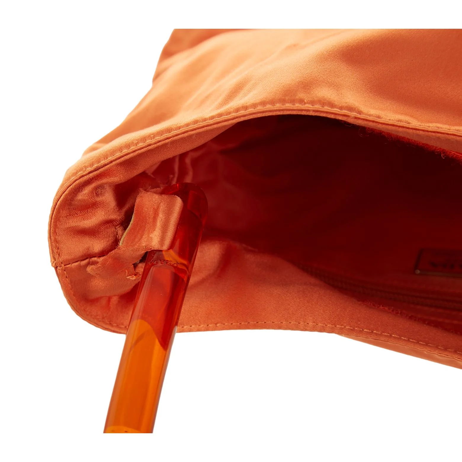 Prada Orange Satin Top Handle Bag - Image 5