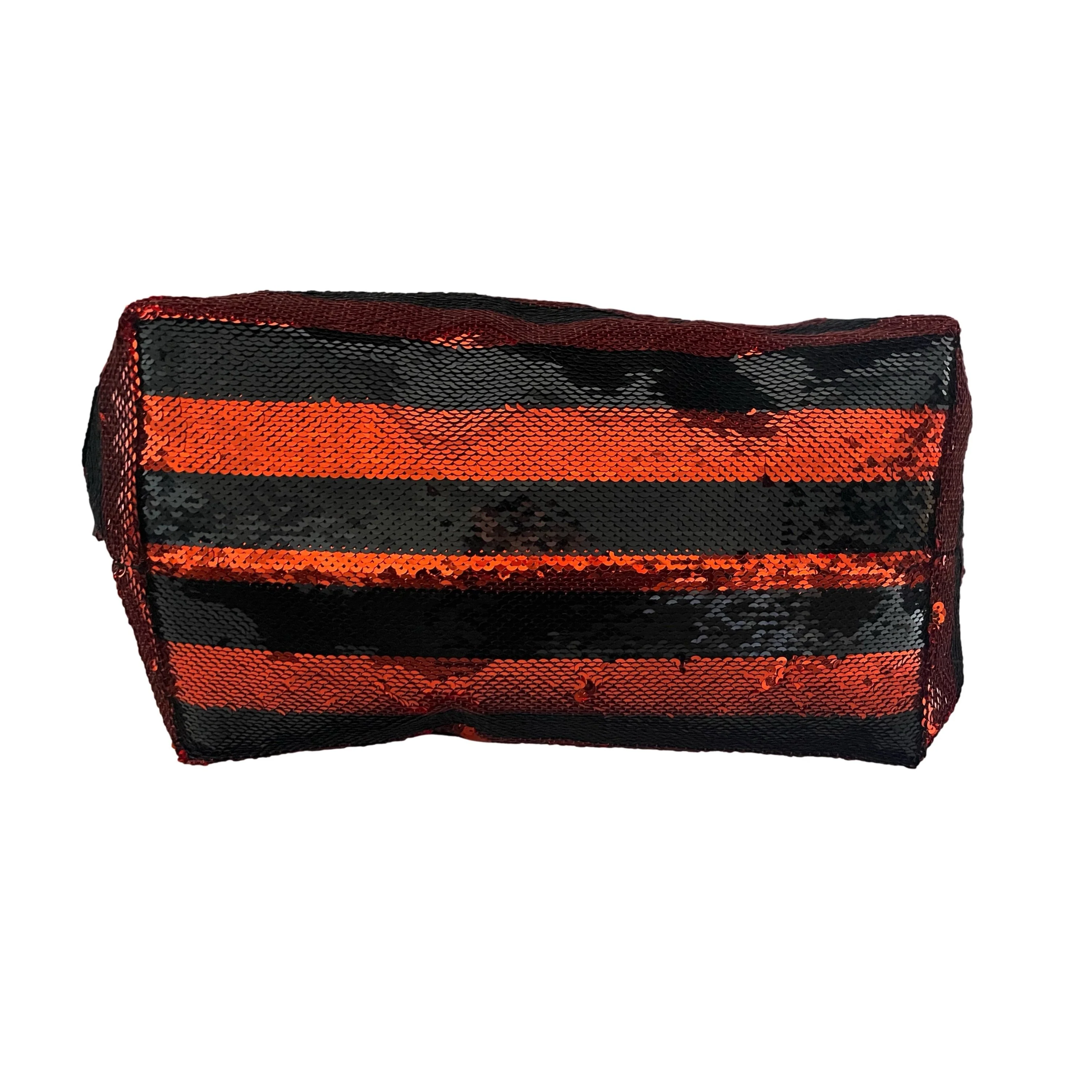 Prada Orange Sequin Stripe Tote Bag - Image 3