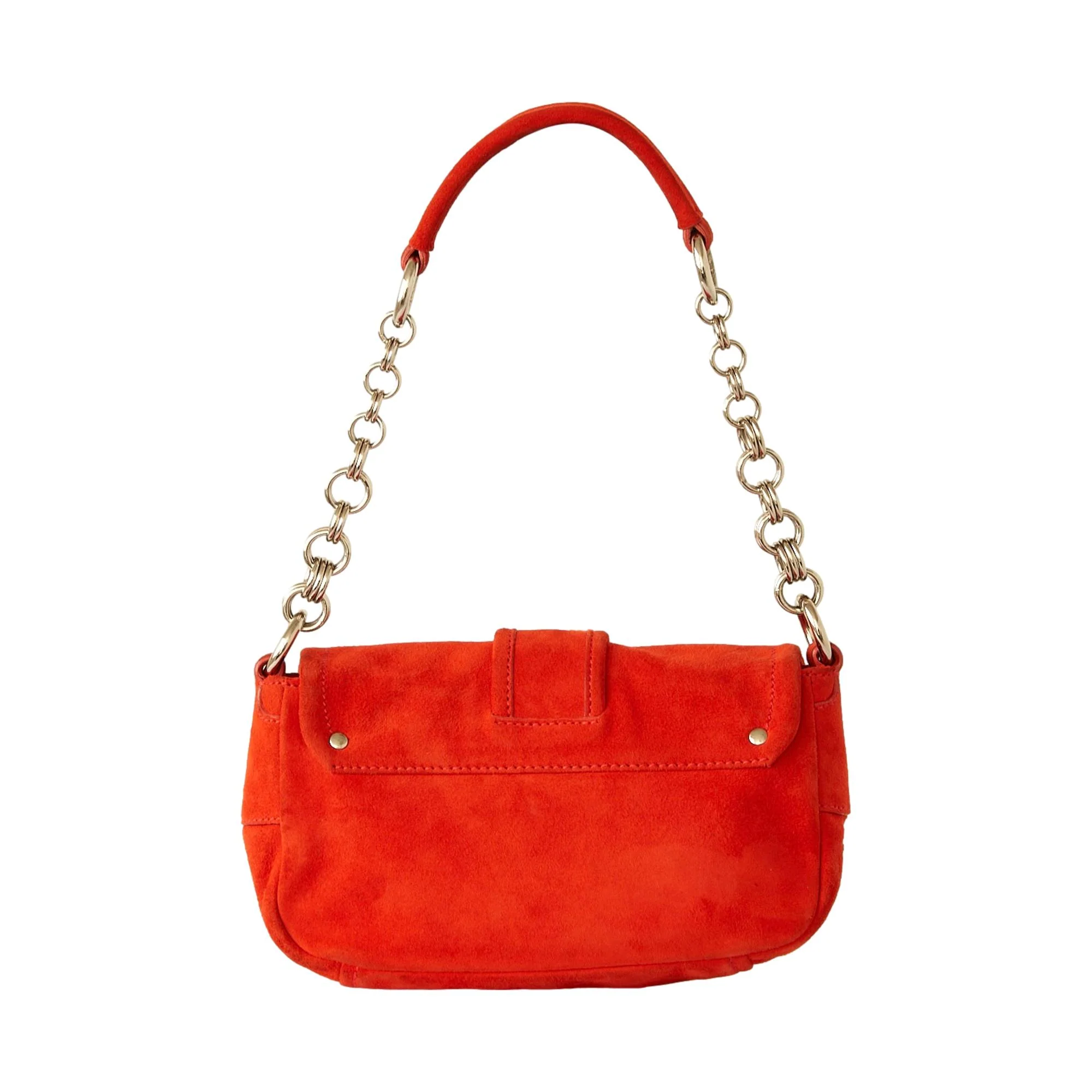Prada Orange Suede Mini Chain Shoulder Bag - Image 2