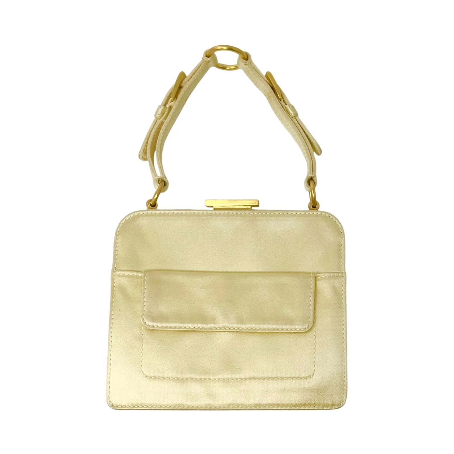 Prada Gold Satin MiniTop Handle Bag - Image 2