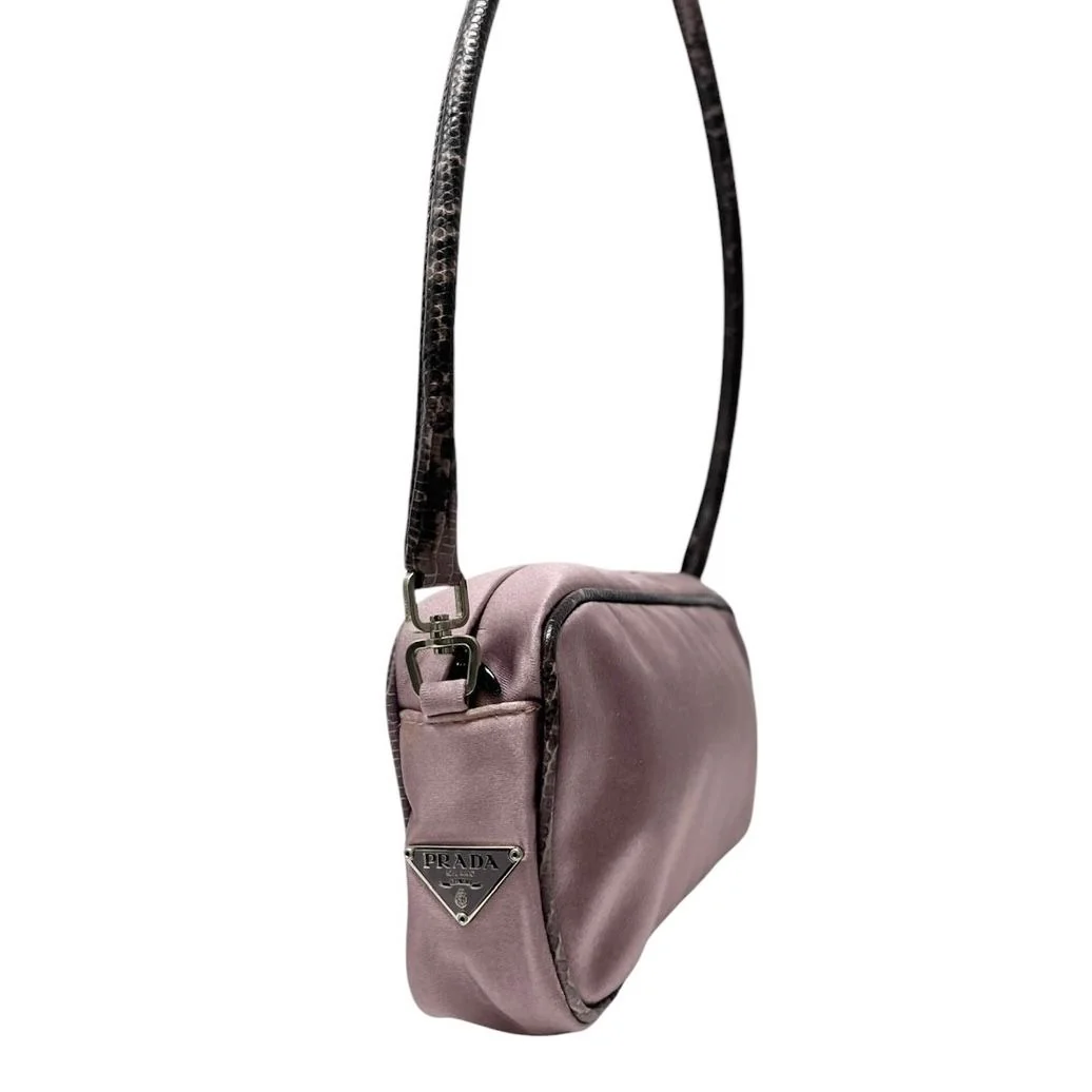 Prada Pink + Snakeskin Mini Shoulder Bag - Image 2