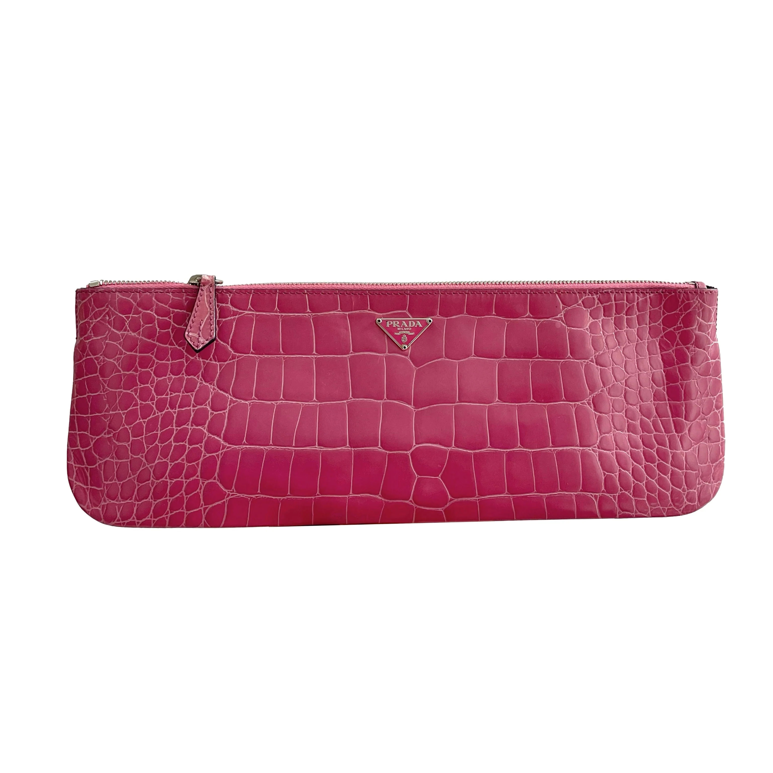 Prada Pink Crocodile Long Clutch