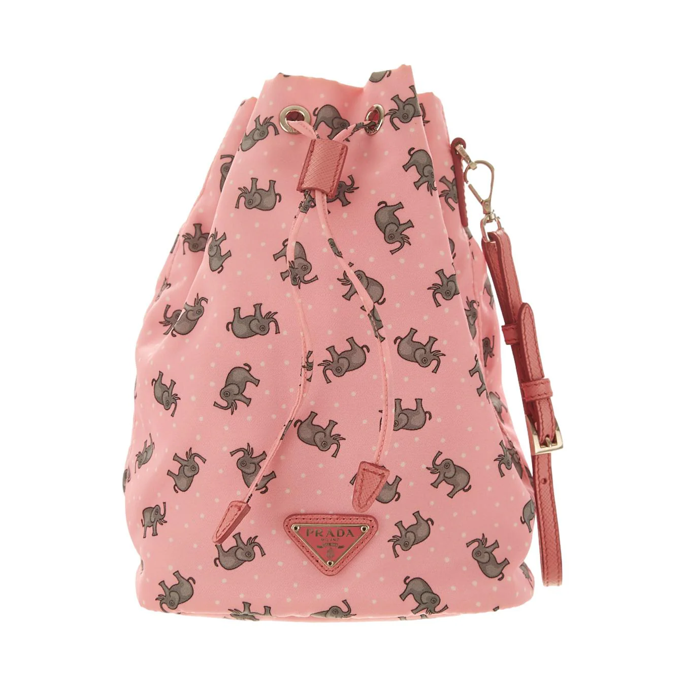 Prada Pink Elephant Print Wristlet